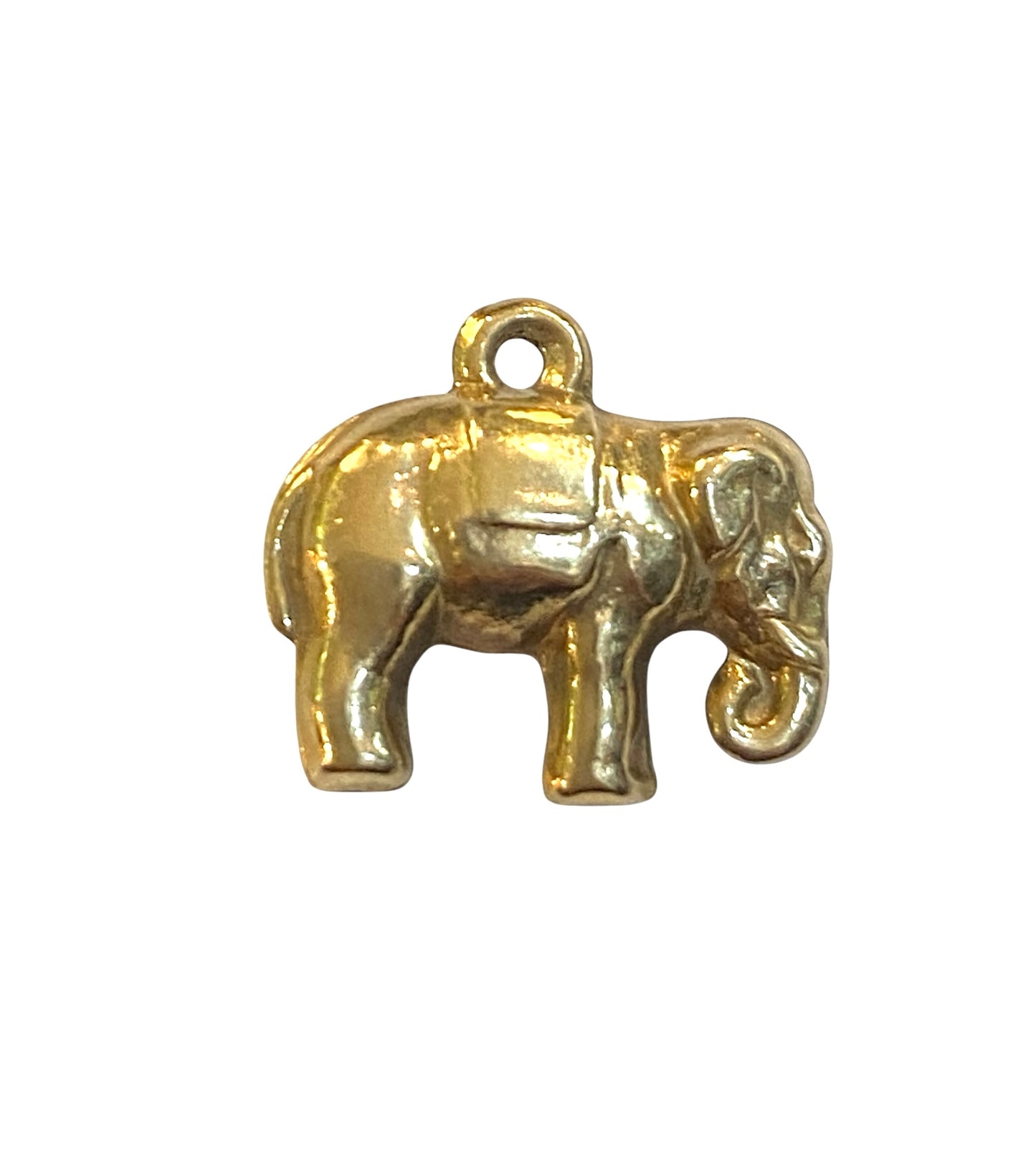 9ct vintage elephant charm, small and hollow circa 1978