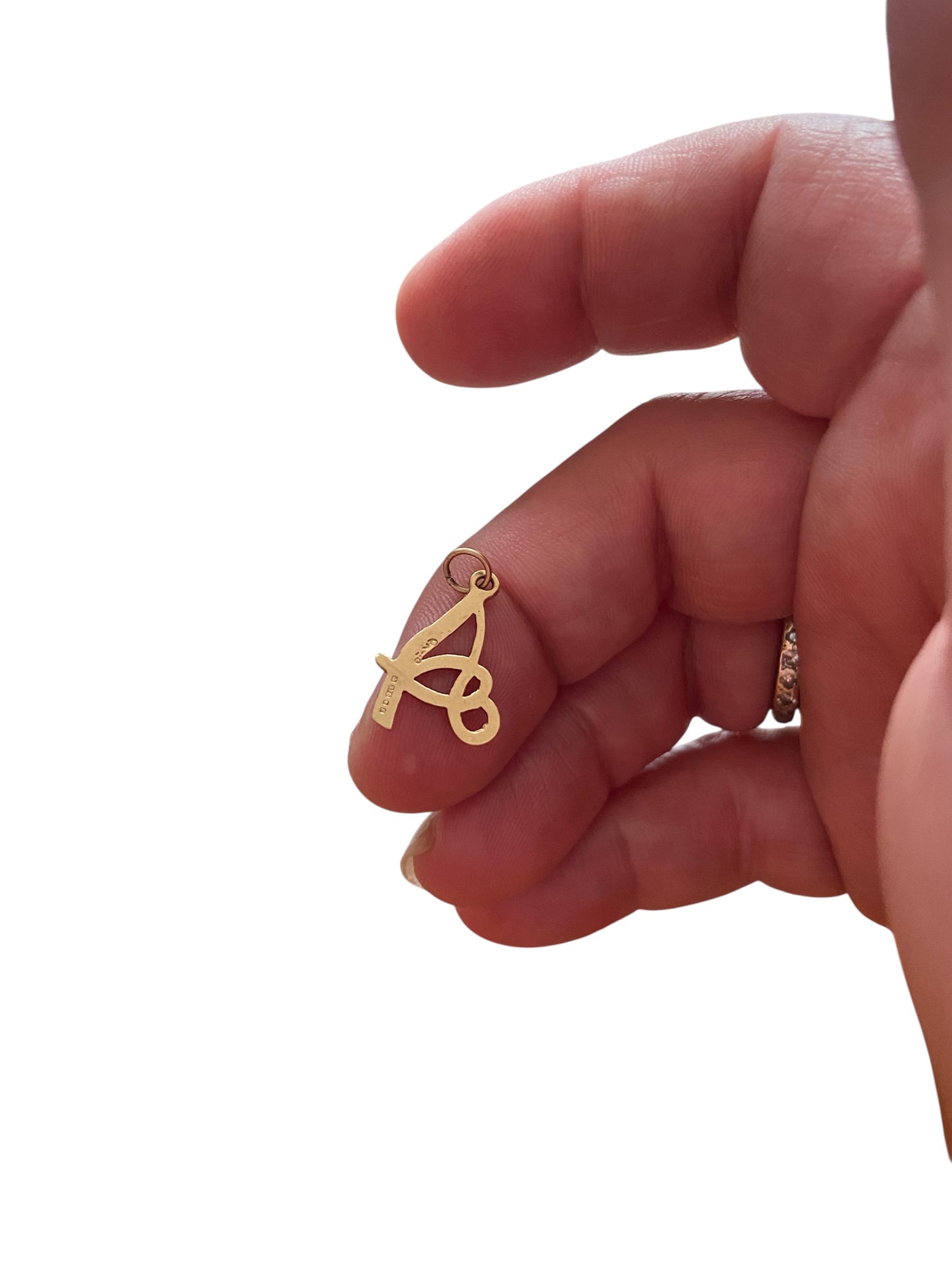 9ct vintage inital A charm / pendant circa 1979