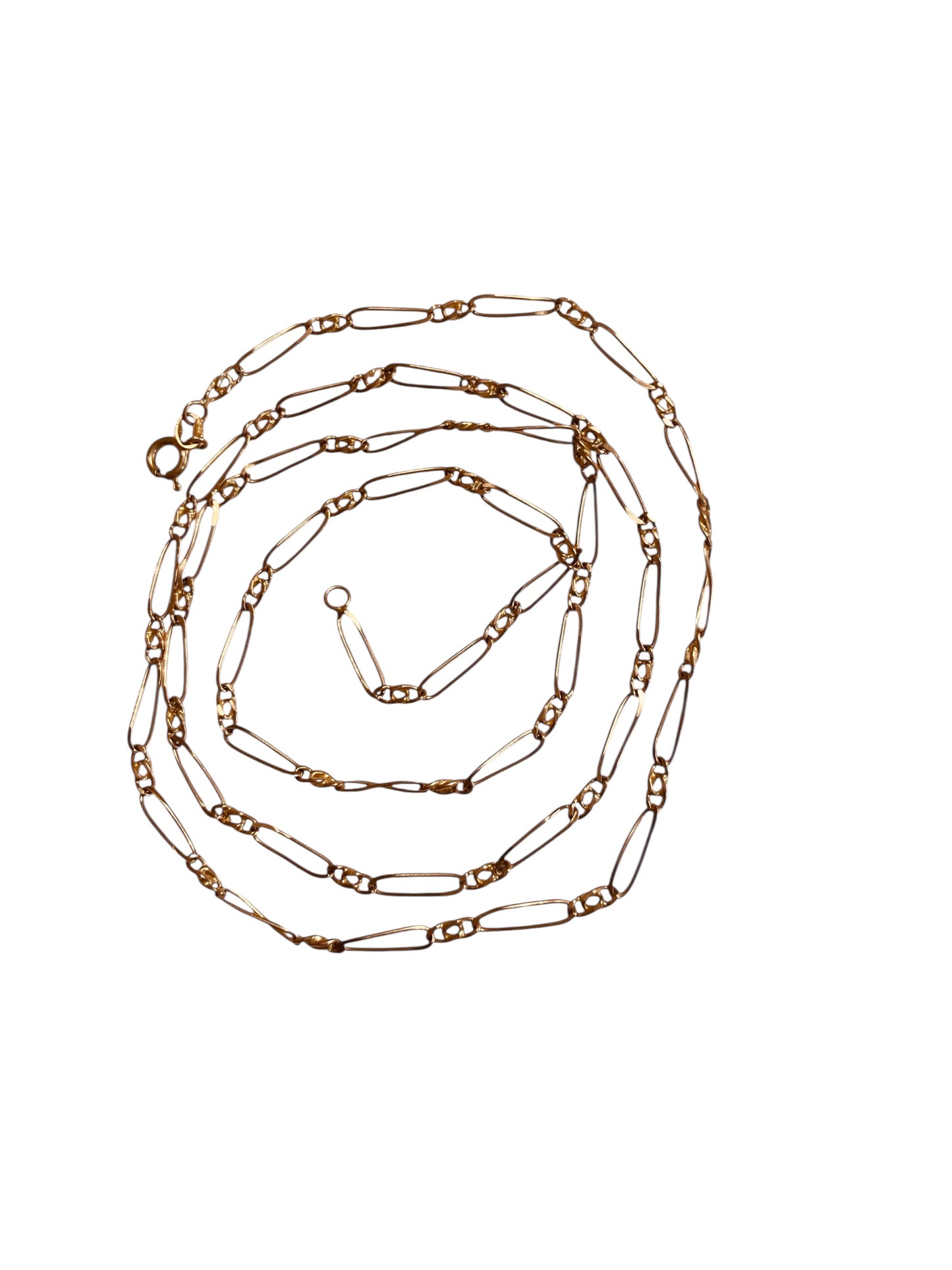 9ct vintage fancy link chain 28 inches (72cm) 8.2g circa 1960s