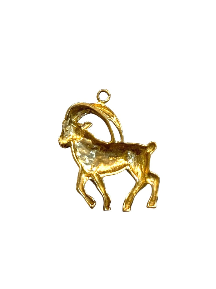 9ct vintage charm, Goat charm, mountain goat charm, CAPRICORN.