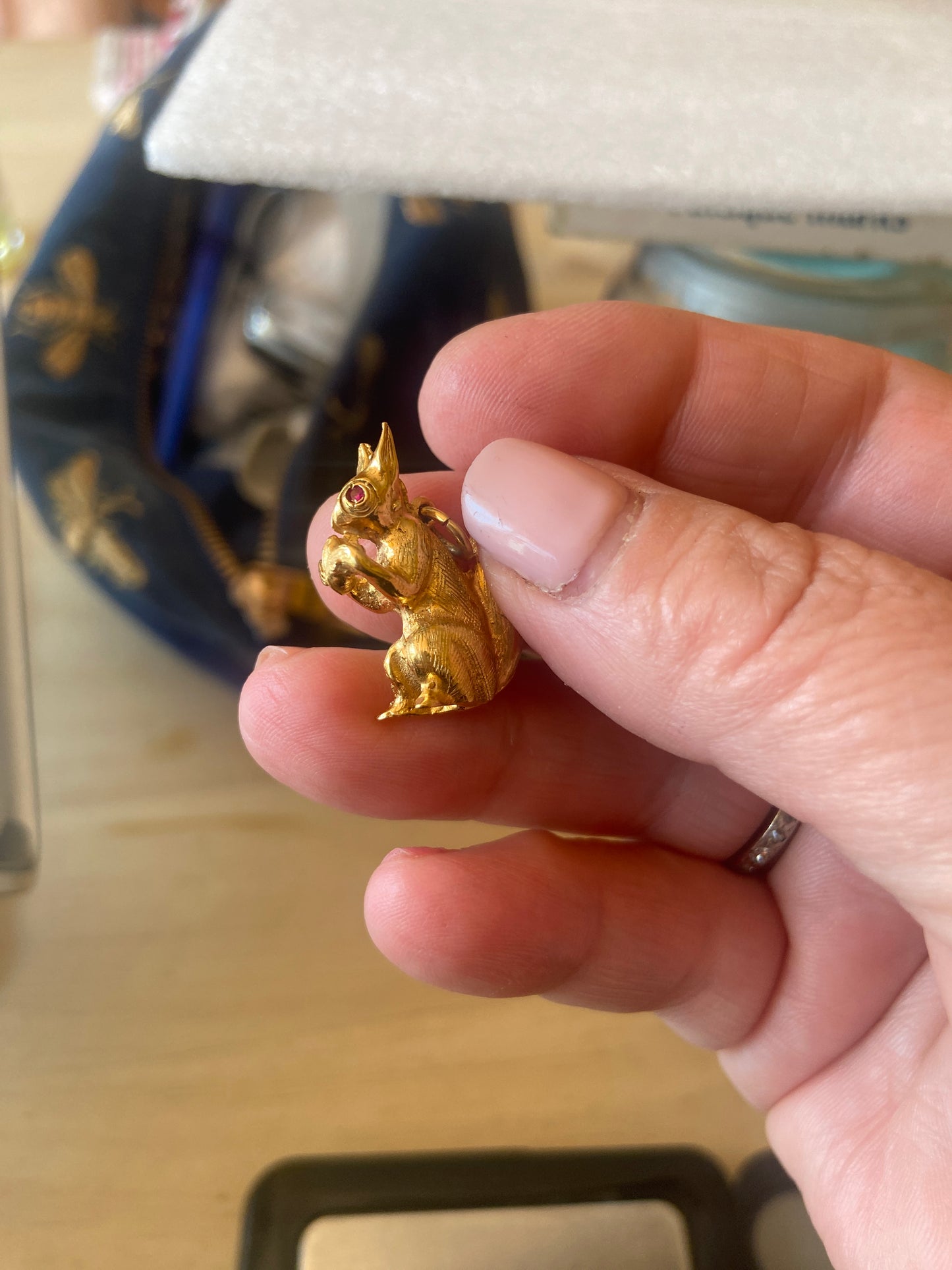 9ct vintage squirrel charm, by Georg Jensen, large and heavy 8.6g