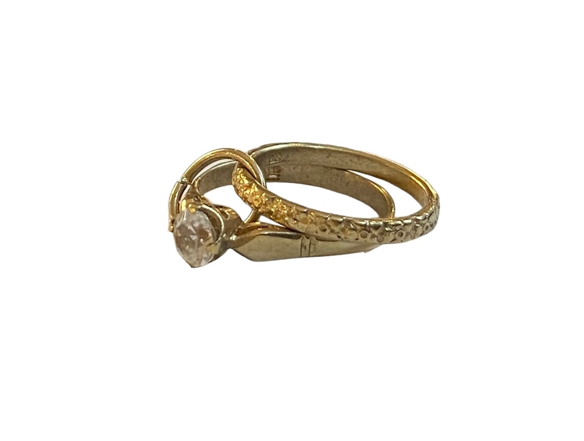 9ct vintage wedding ring charm circa London 1968 yellow gold