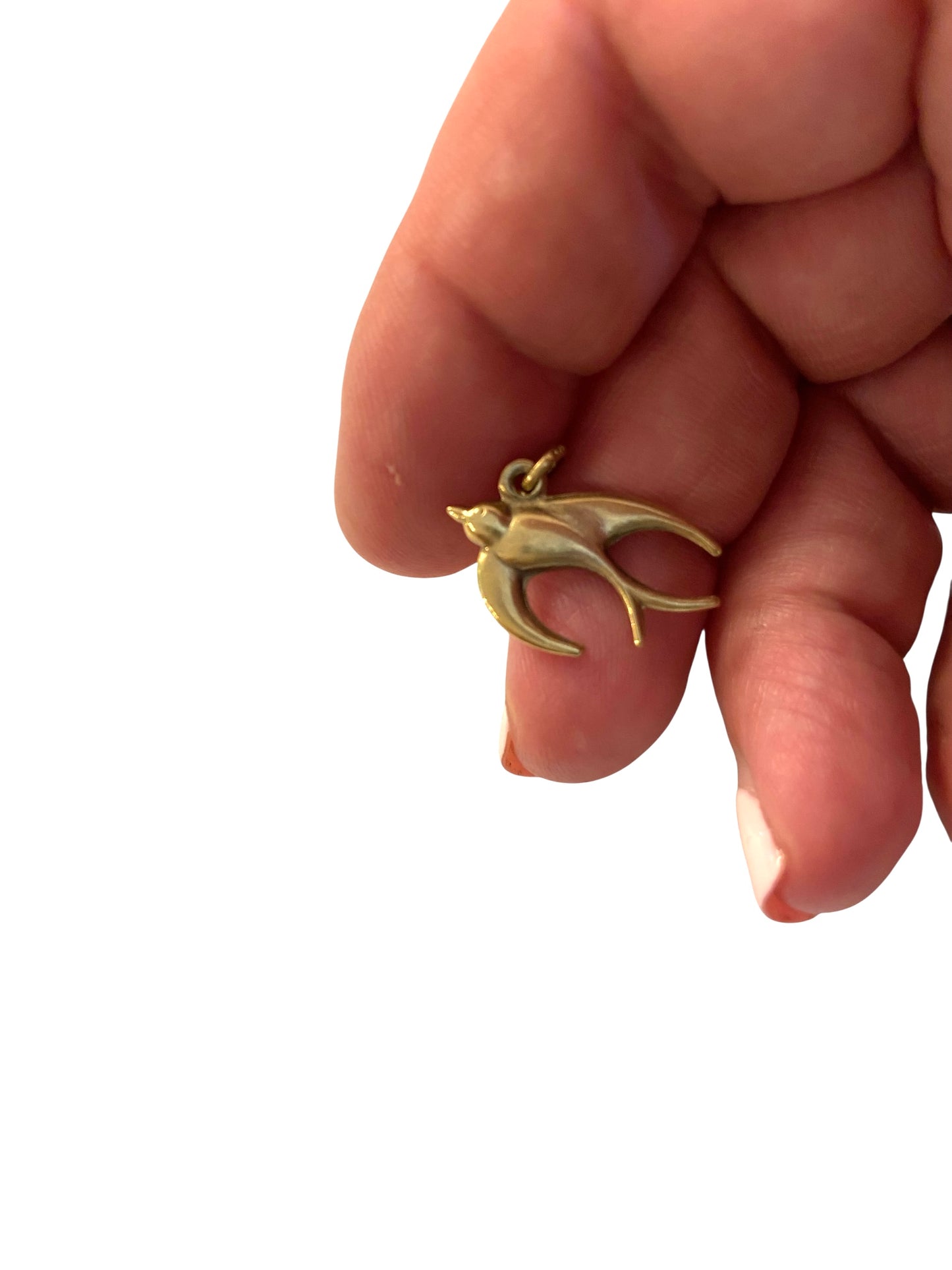 9ct vintage-preowned swallow charm / pendant