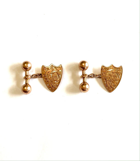 9ct Antique cufflinks unusual design circa 1906
