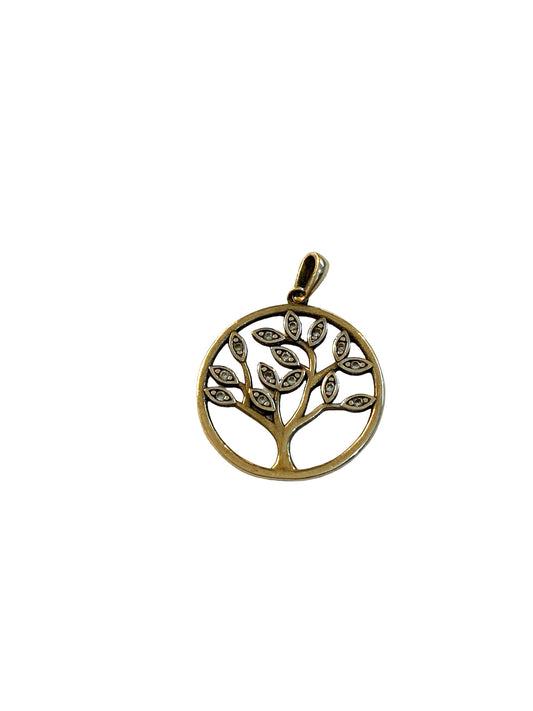 9ct tree of life pendant / charm with stones