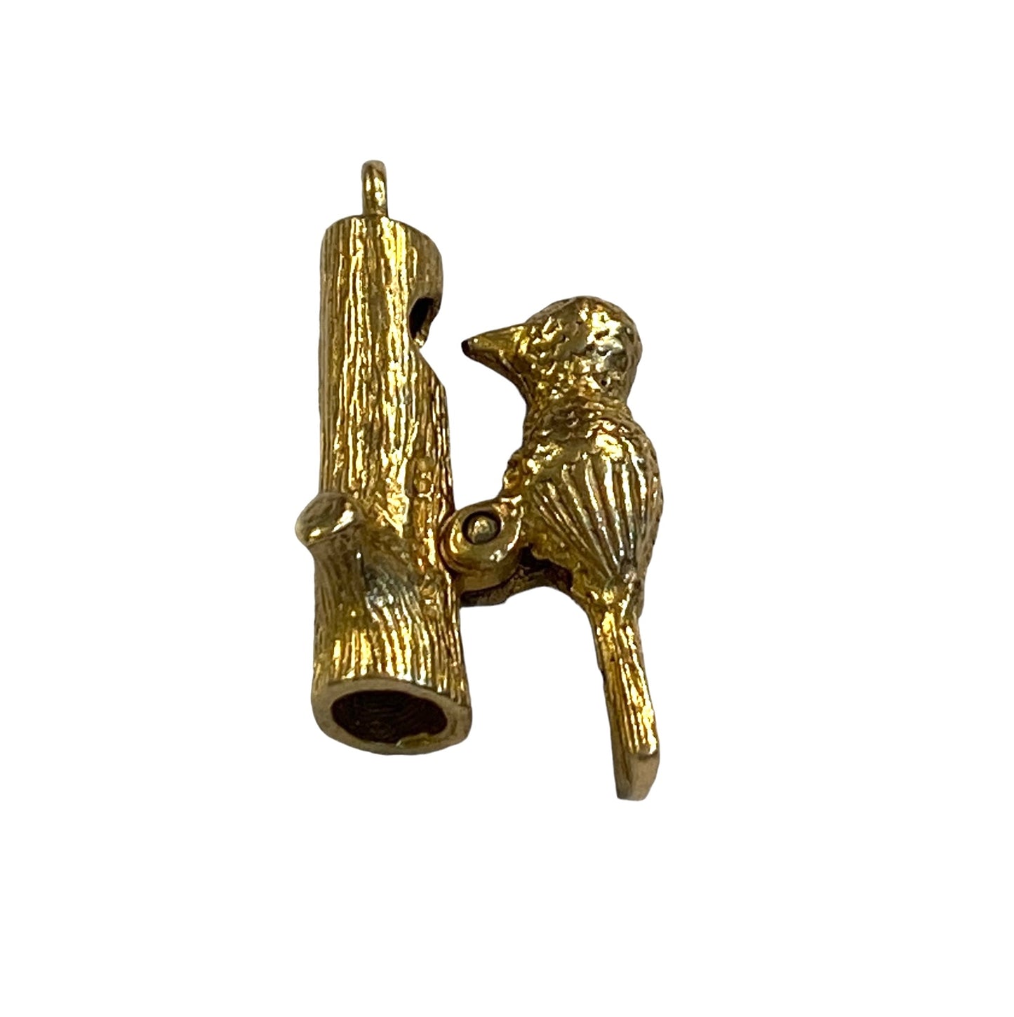 9ct vintage articulated woodpecker charm circa 1970