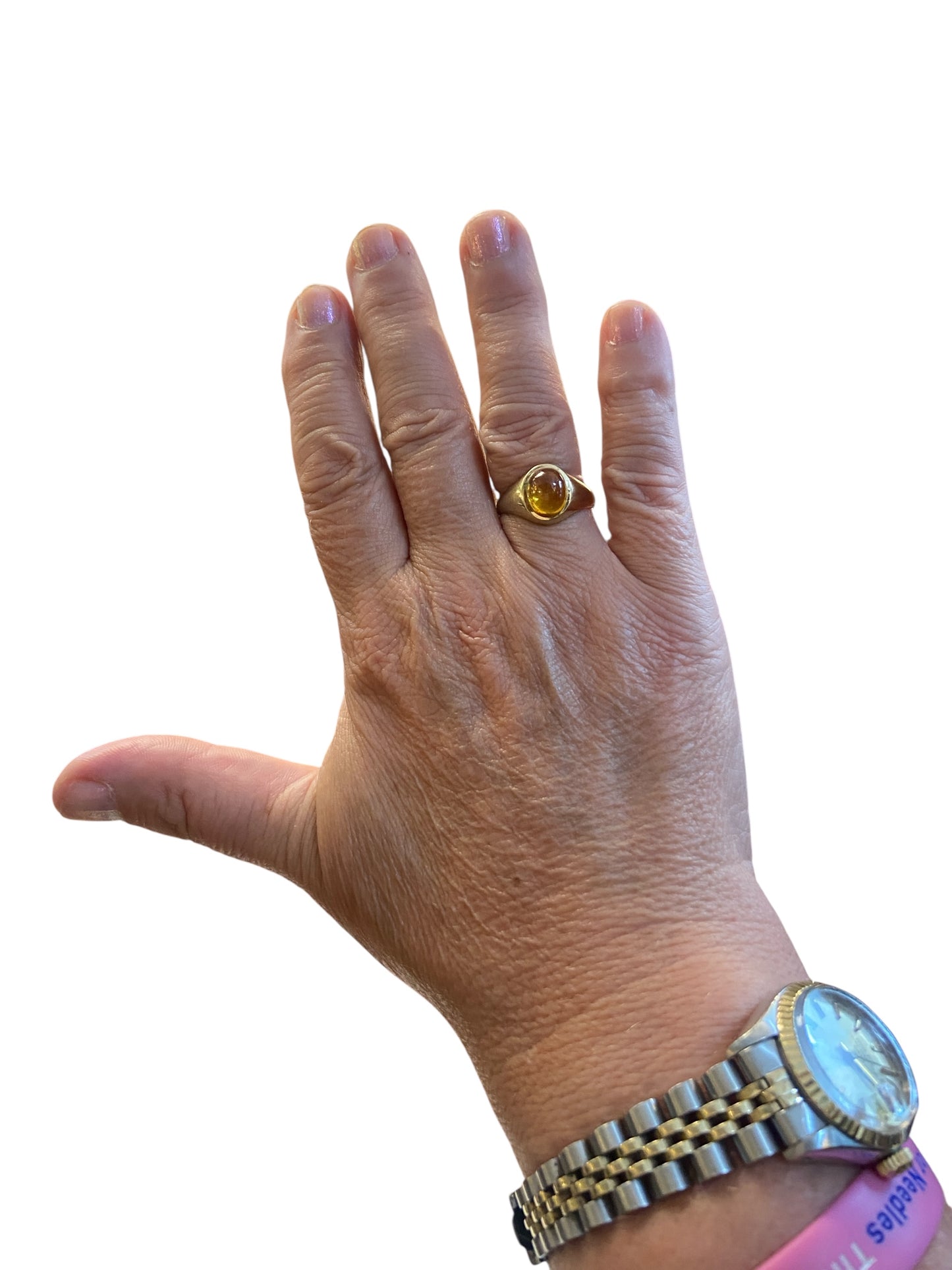 9ct vintage citrine ring circa 1963 ring size Q