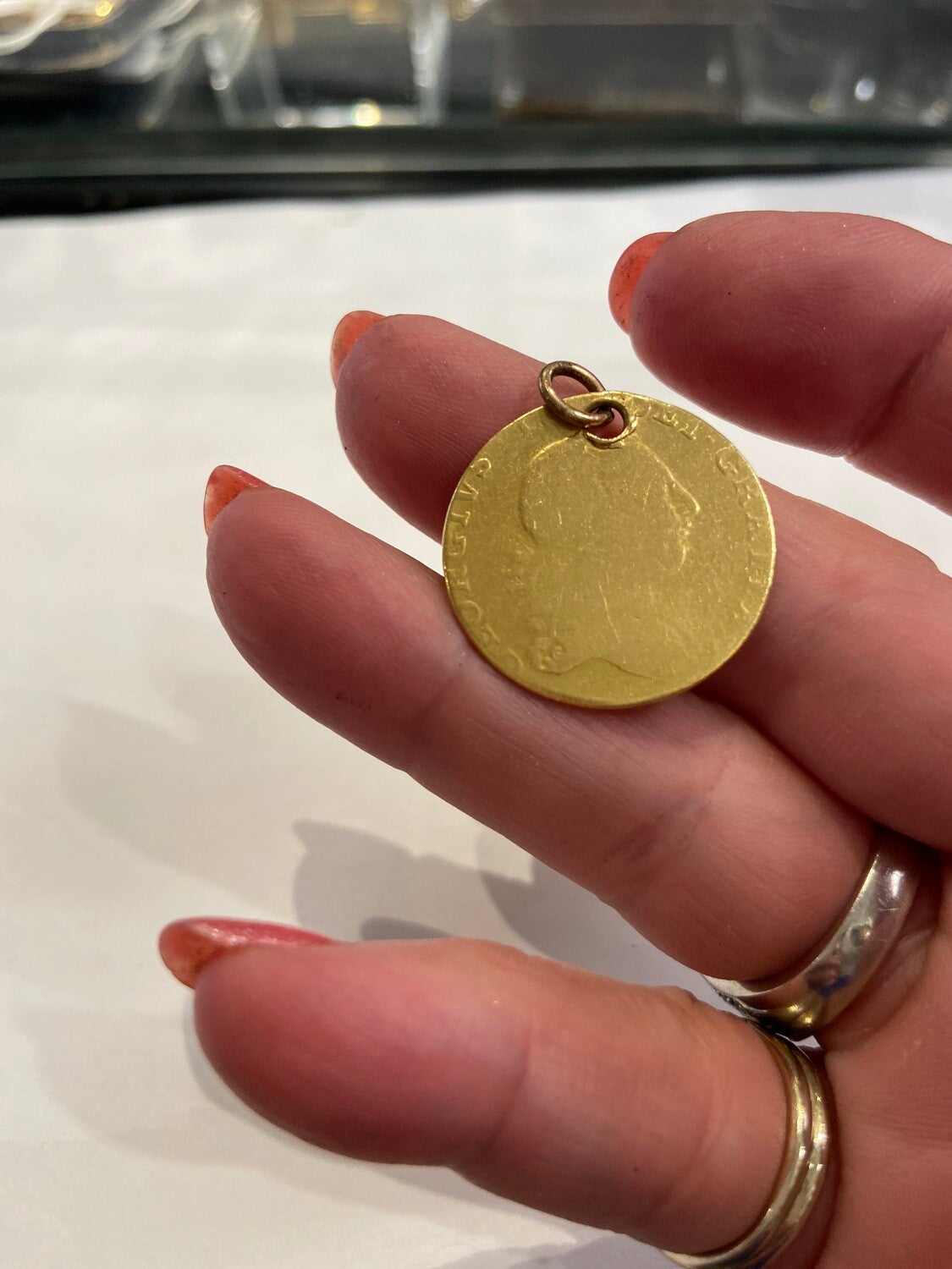 22ct George IV coin . charm / pendant circa 1763 8.1g