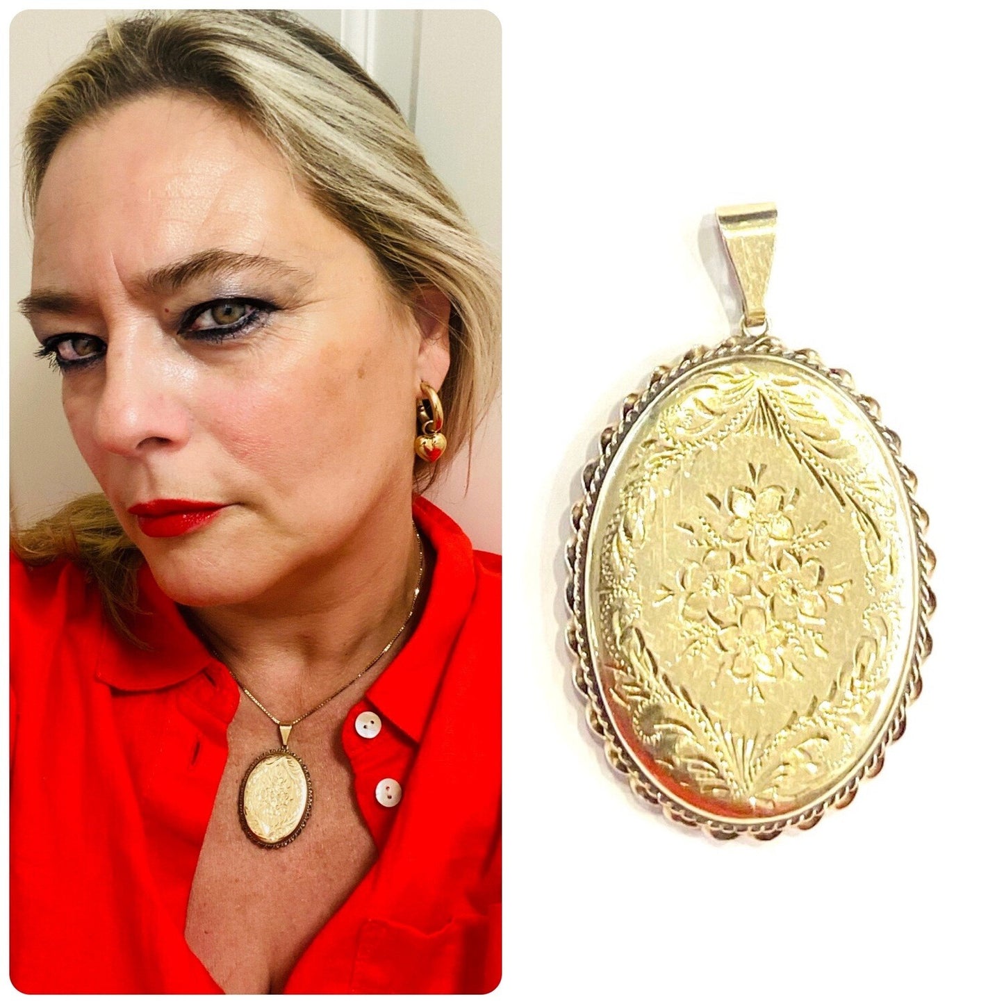 9ct vintage gold locket VERY LARGE 11.1G