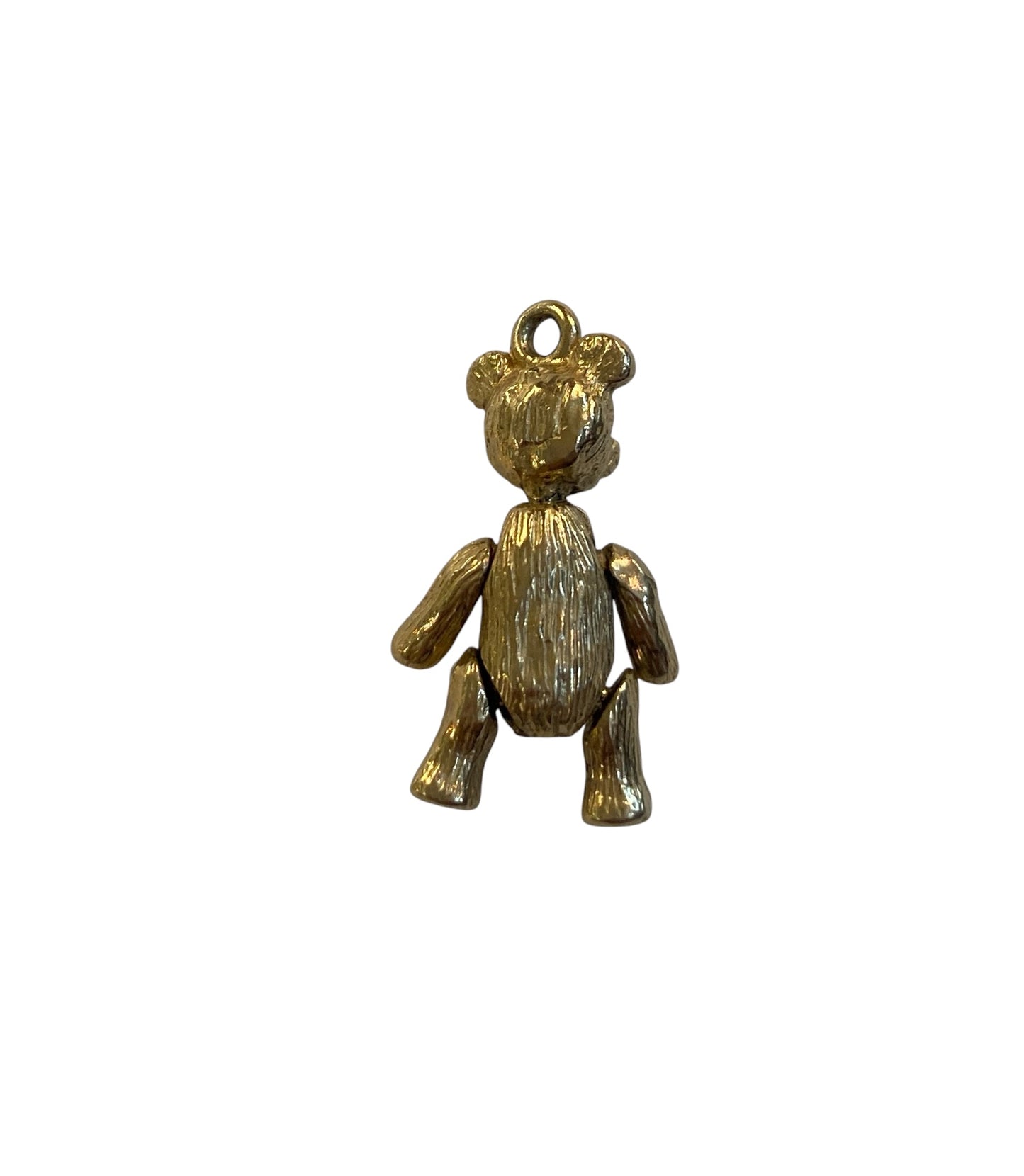 9ct vintage articulated teddy charm,