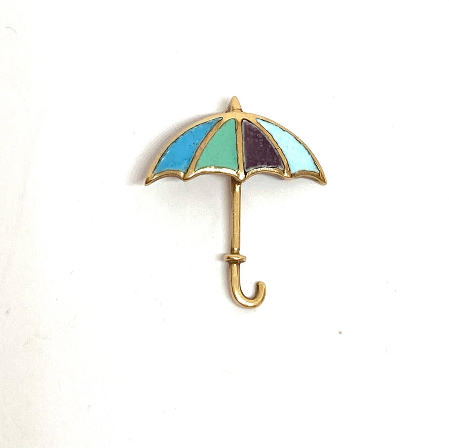 9ct vintage umbrella chram / pendant enamelled