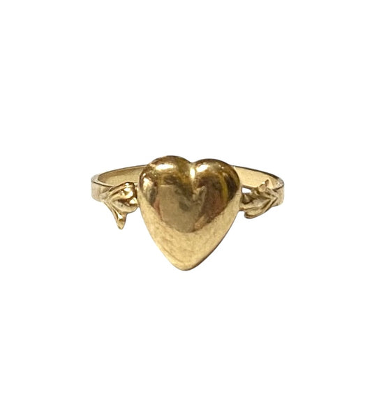 9ct heart shaped baby ring size E. christening gift