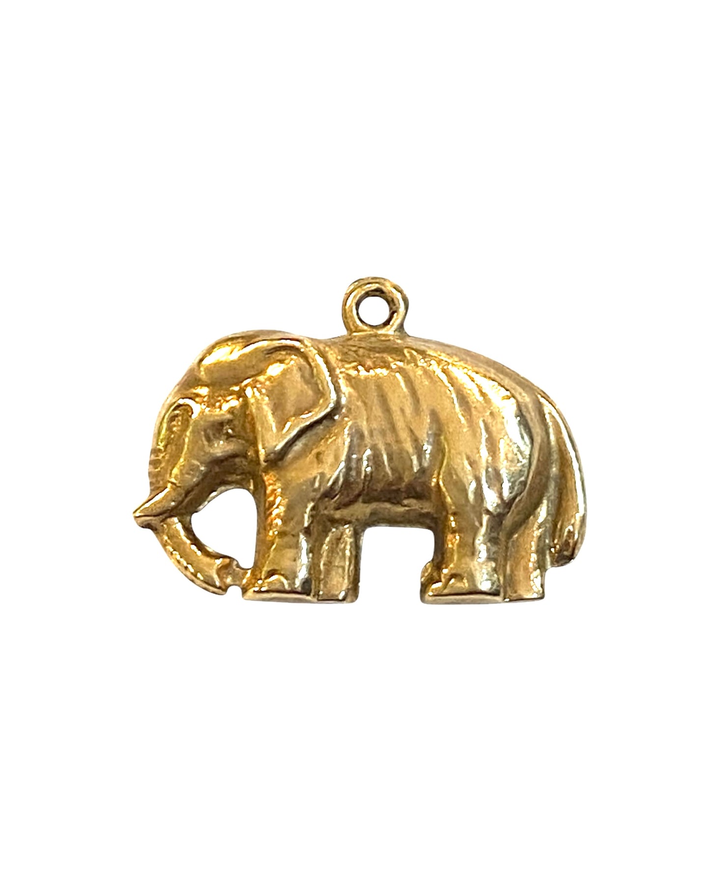 9ct vintage small elephant charm. circa 1966 .HOLLOW