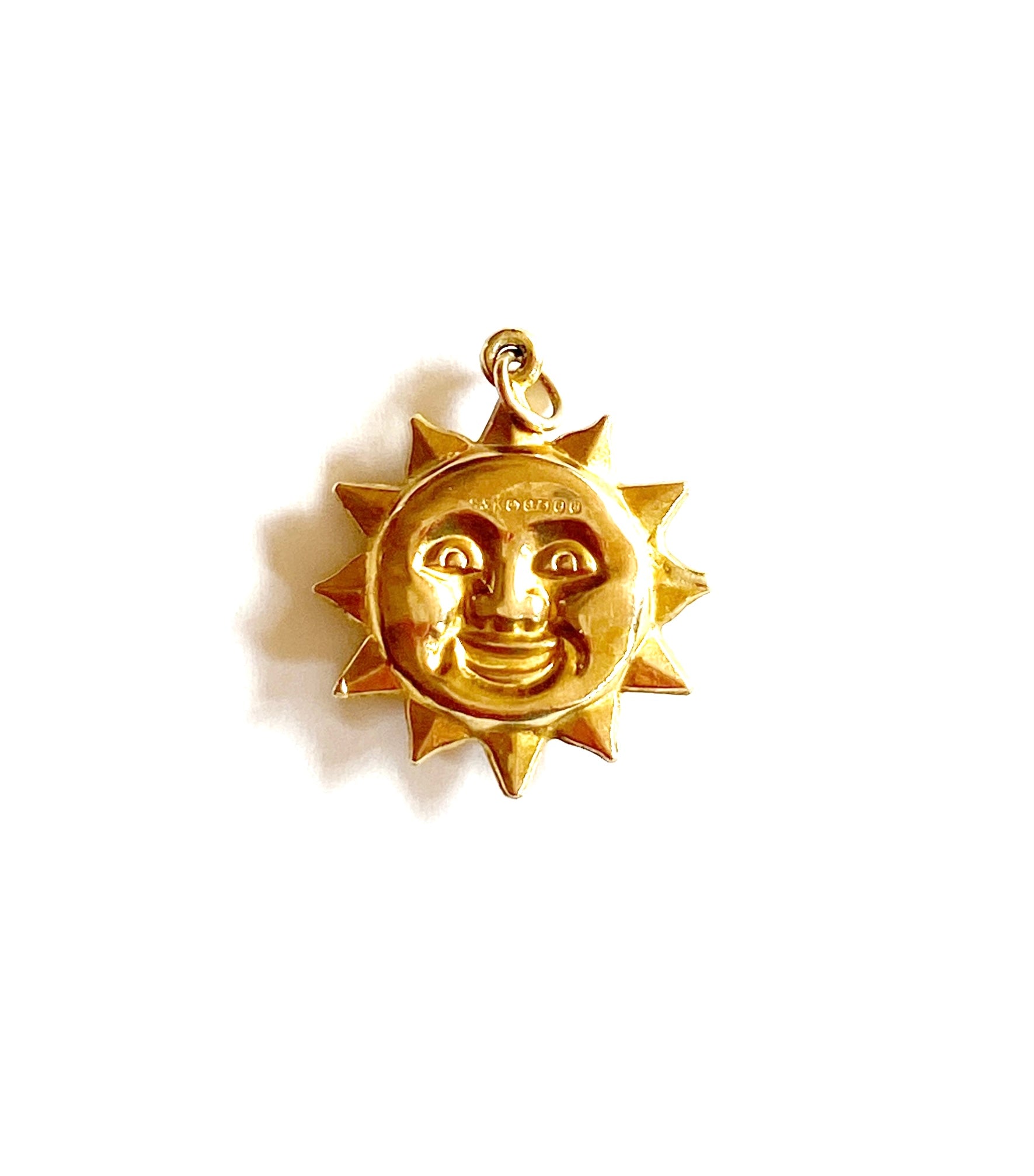 Vintage smiling sun gold charm buy