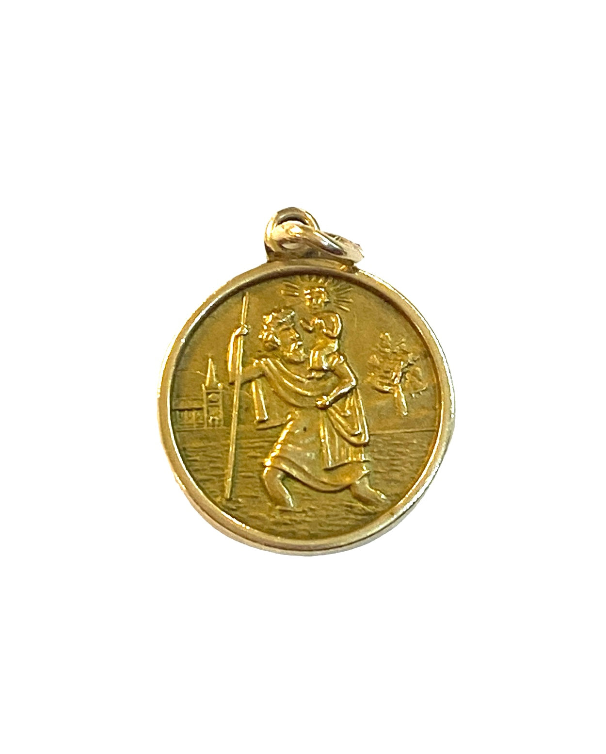 9CT VINTAGE ST CHRISTOPHER CHARM CIRCA 1990