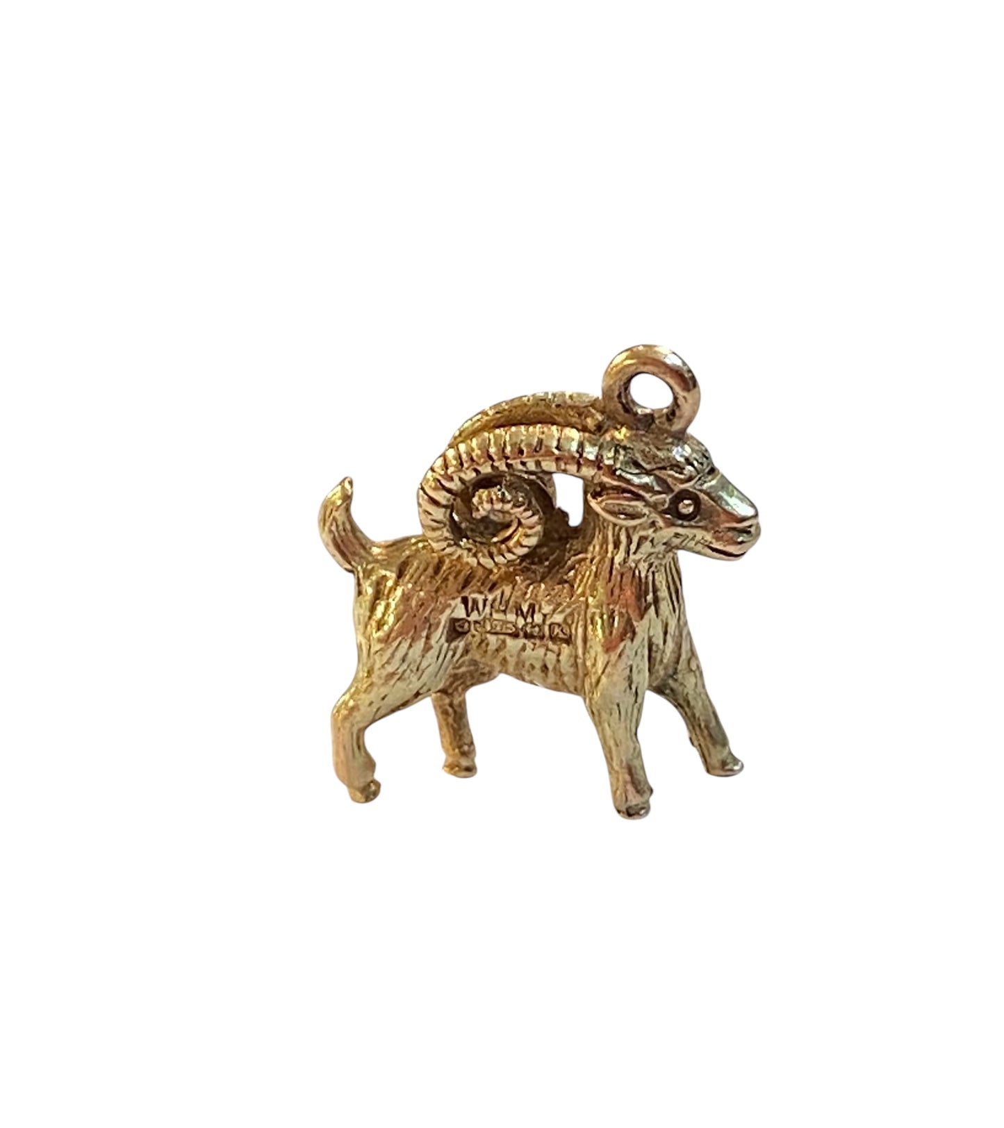 9ct vintage ram charm, Aries charm, circa 1959