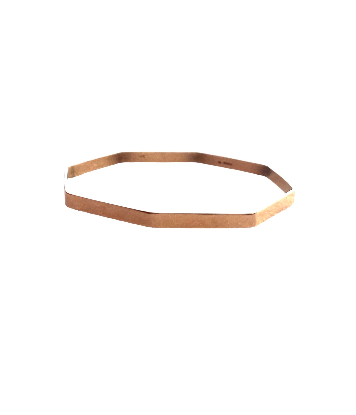 9ct yellow gold vintage Oc tagonal bangle 9.2g 7 inches diameter