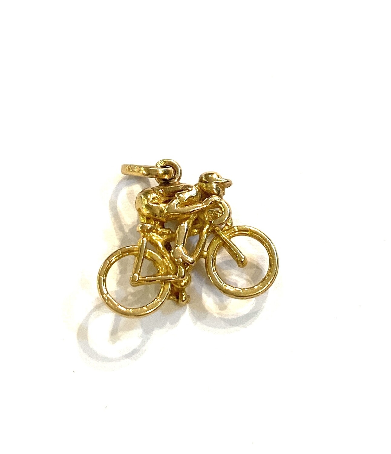 9ct vintage cyclist charm bicycle racing