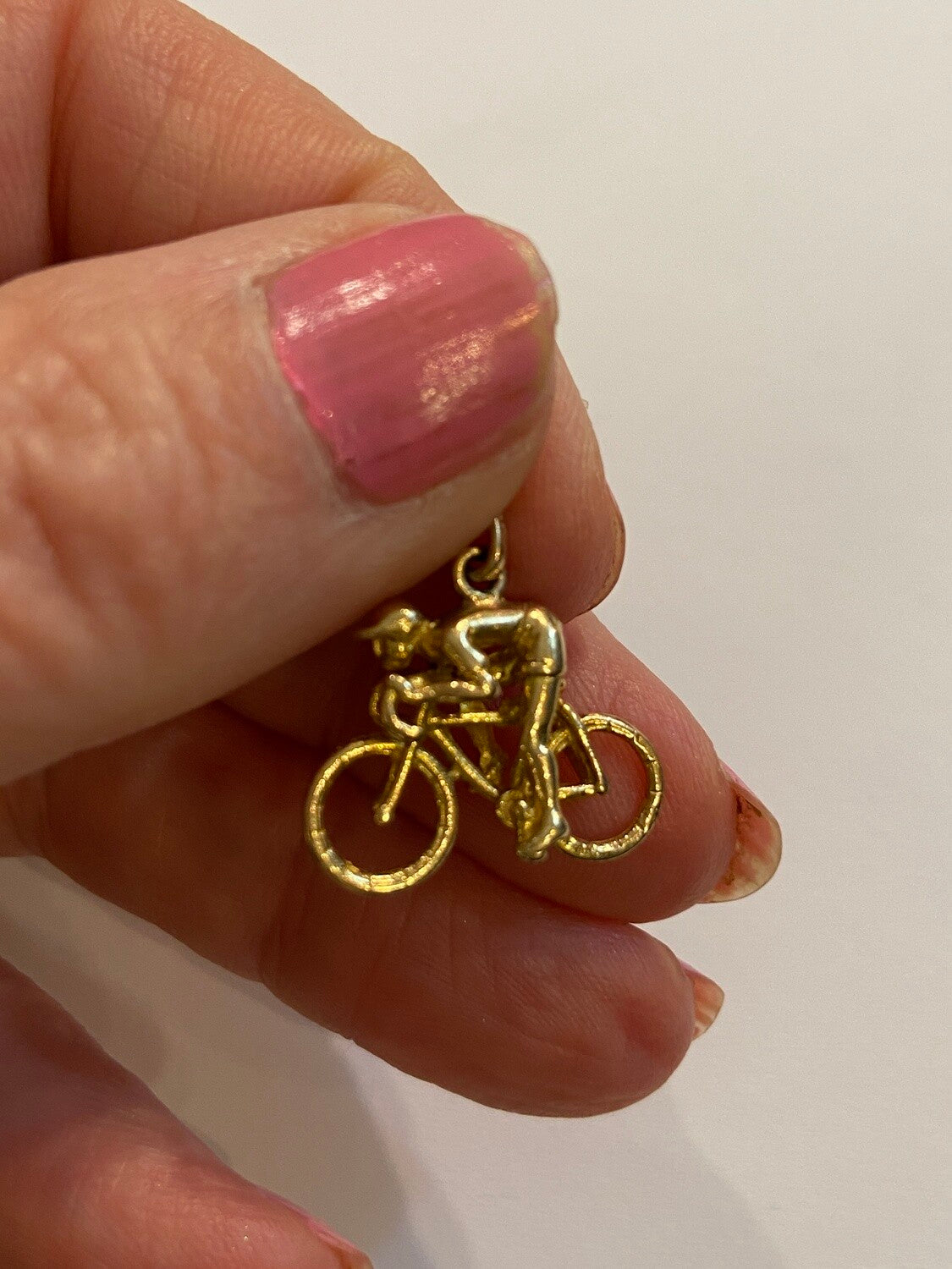 9ct vintage cyclist charm bicycle racing
