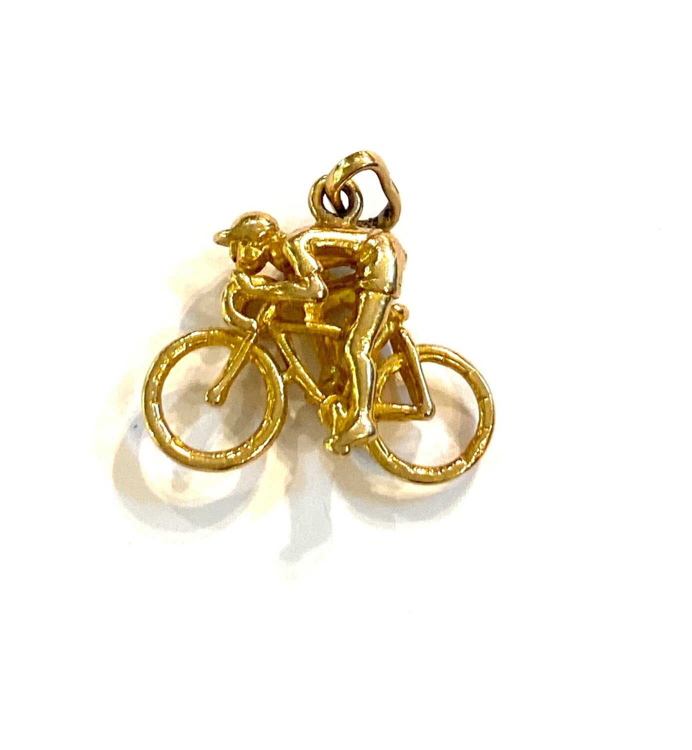 9ct vintage cyclist charm bicycle racing