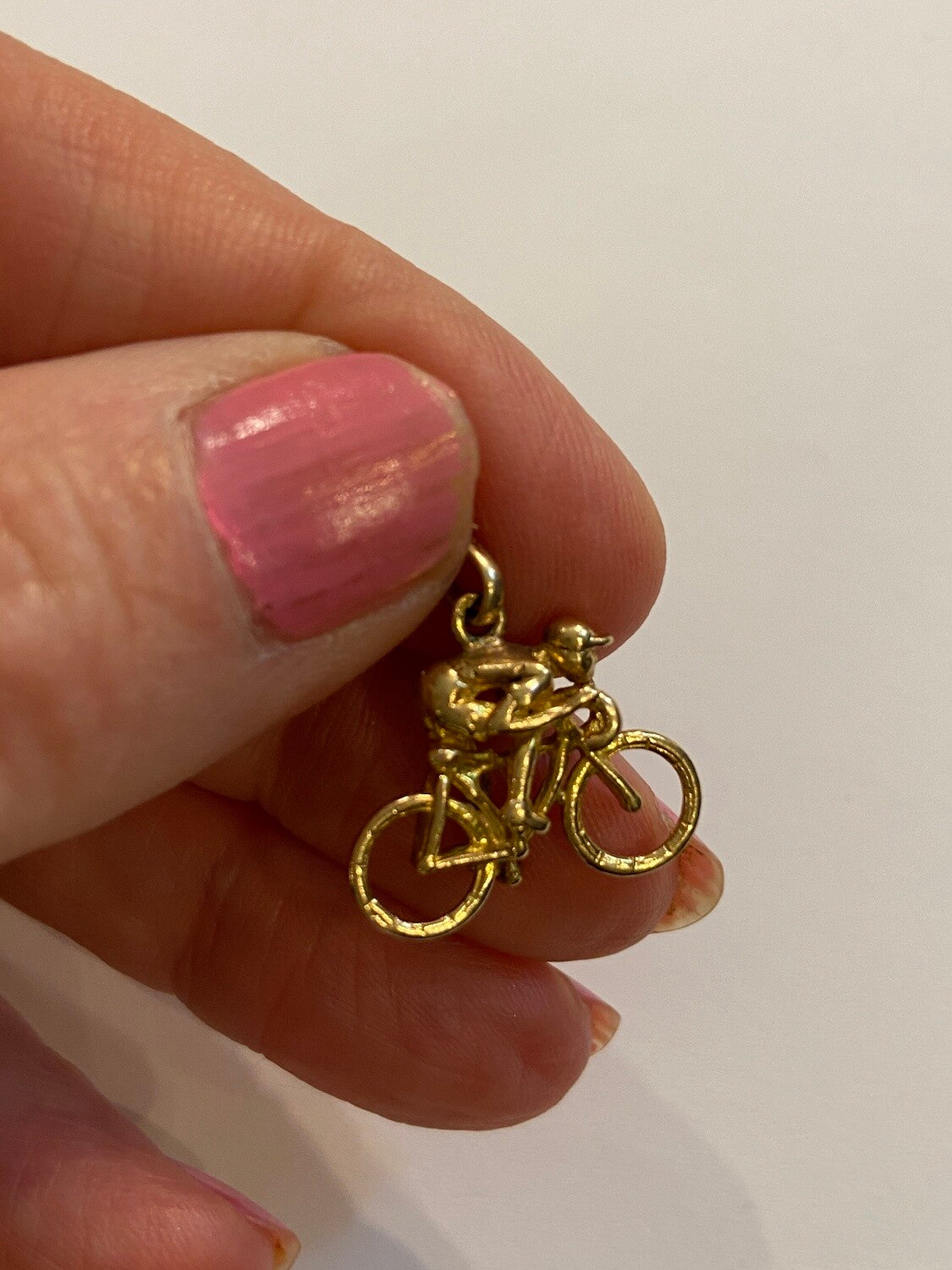 9ct vintage cyclist charm bicycle racing