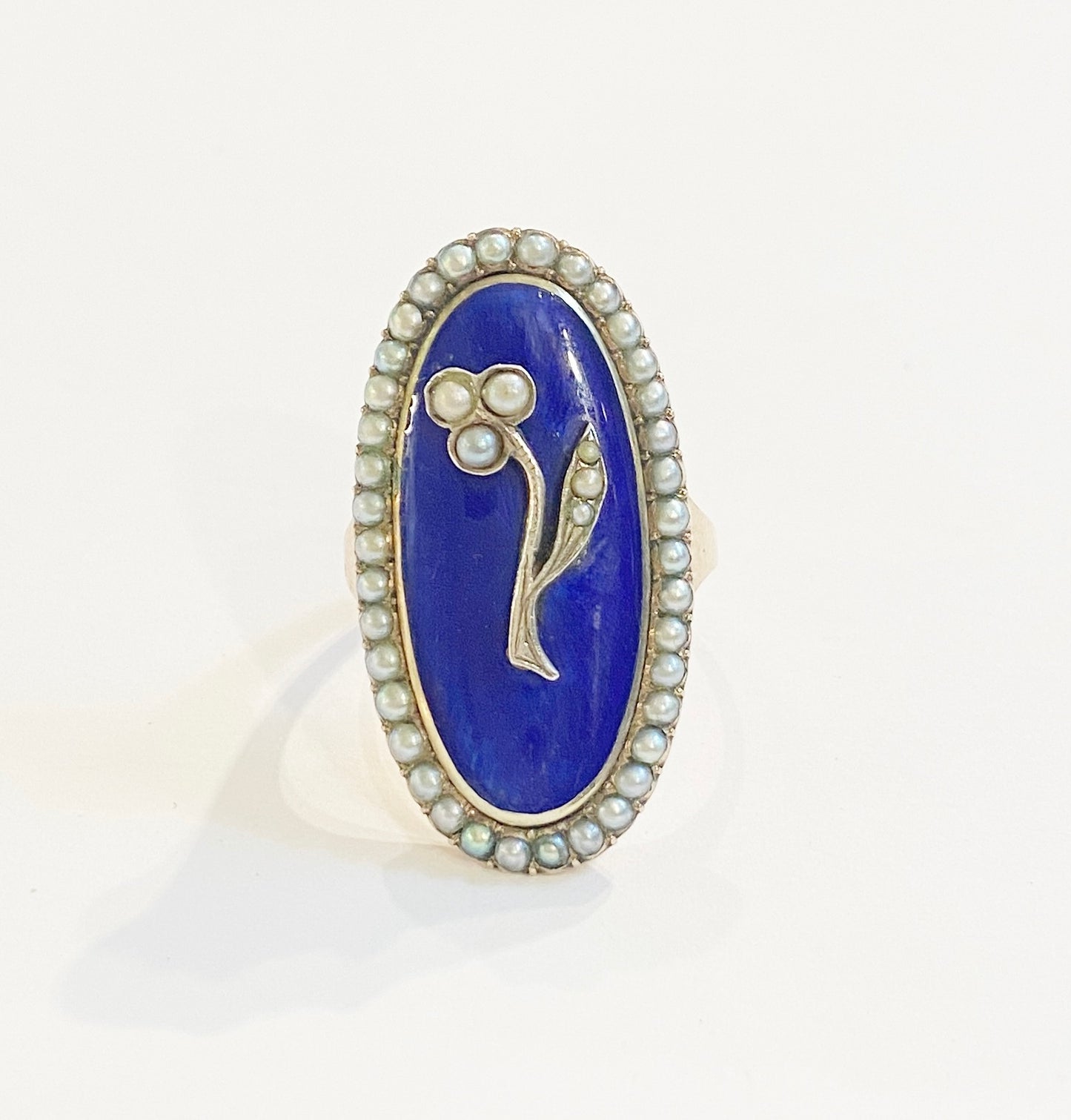 12ct Georgian enamel ring circa 1793 size S 1/2
