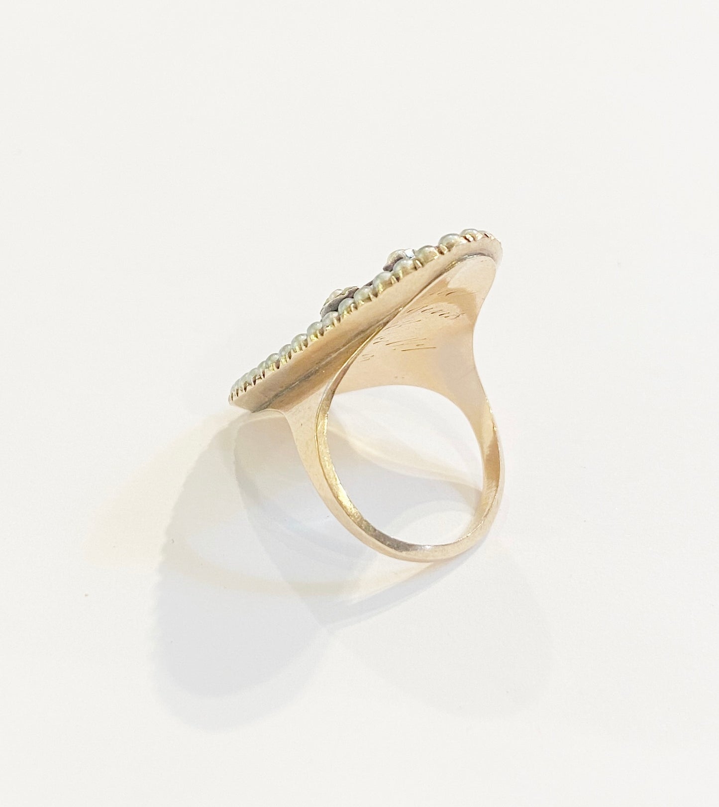 12ct Georgian enamel ring circa 1793 size S 1/2