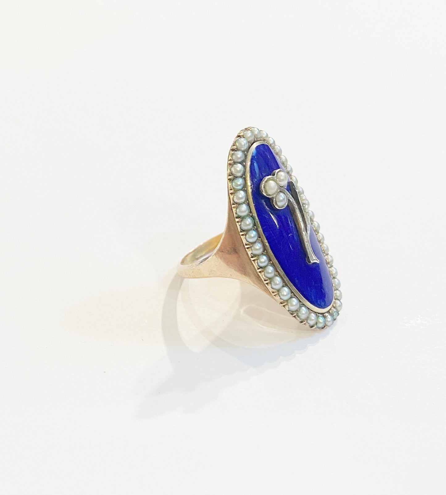 12ct Georgian enamel ring circa 1793 size S 1/2