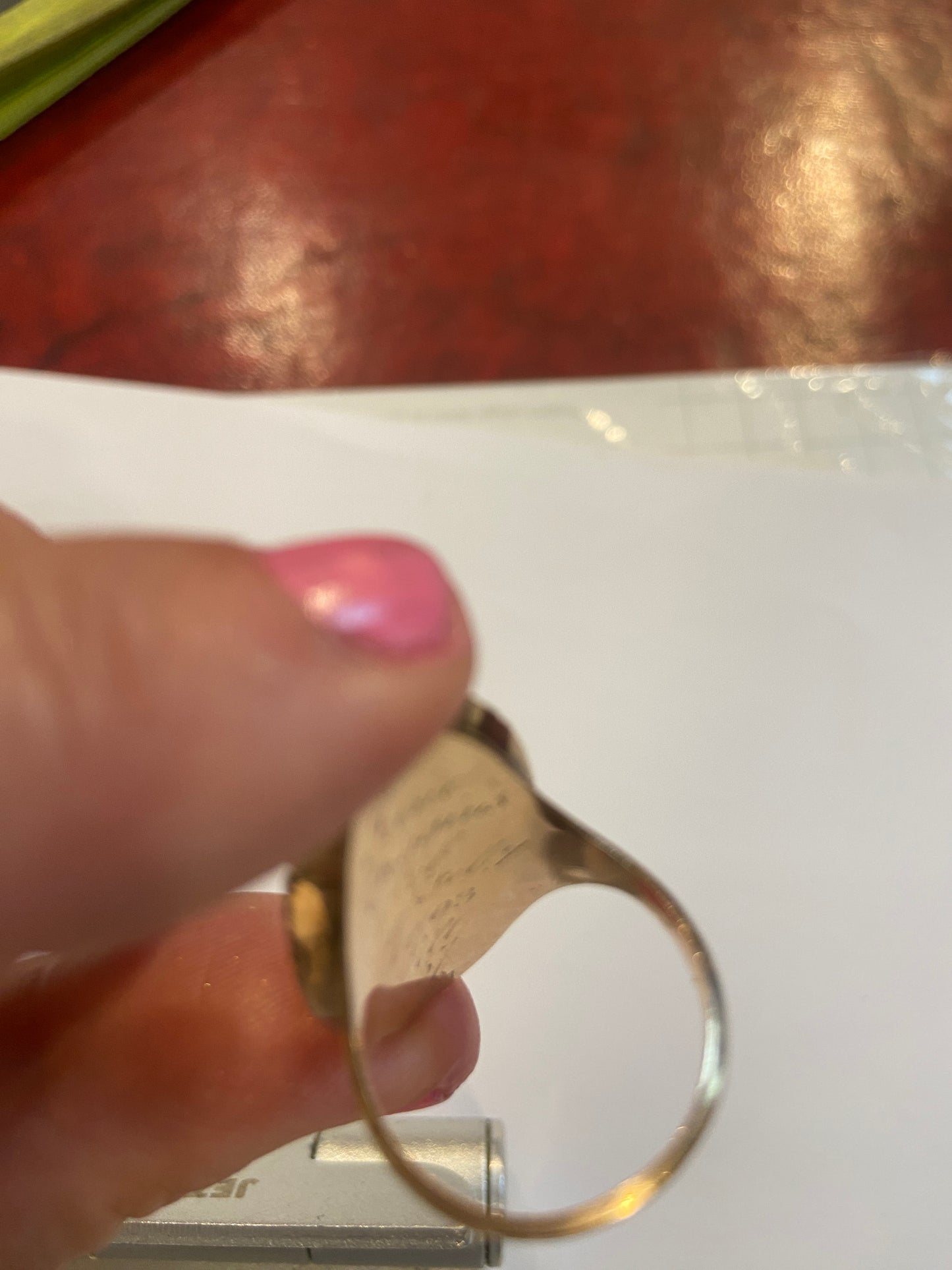 12ct Georgian enamel ring circa 1793 size S 1/2