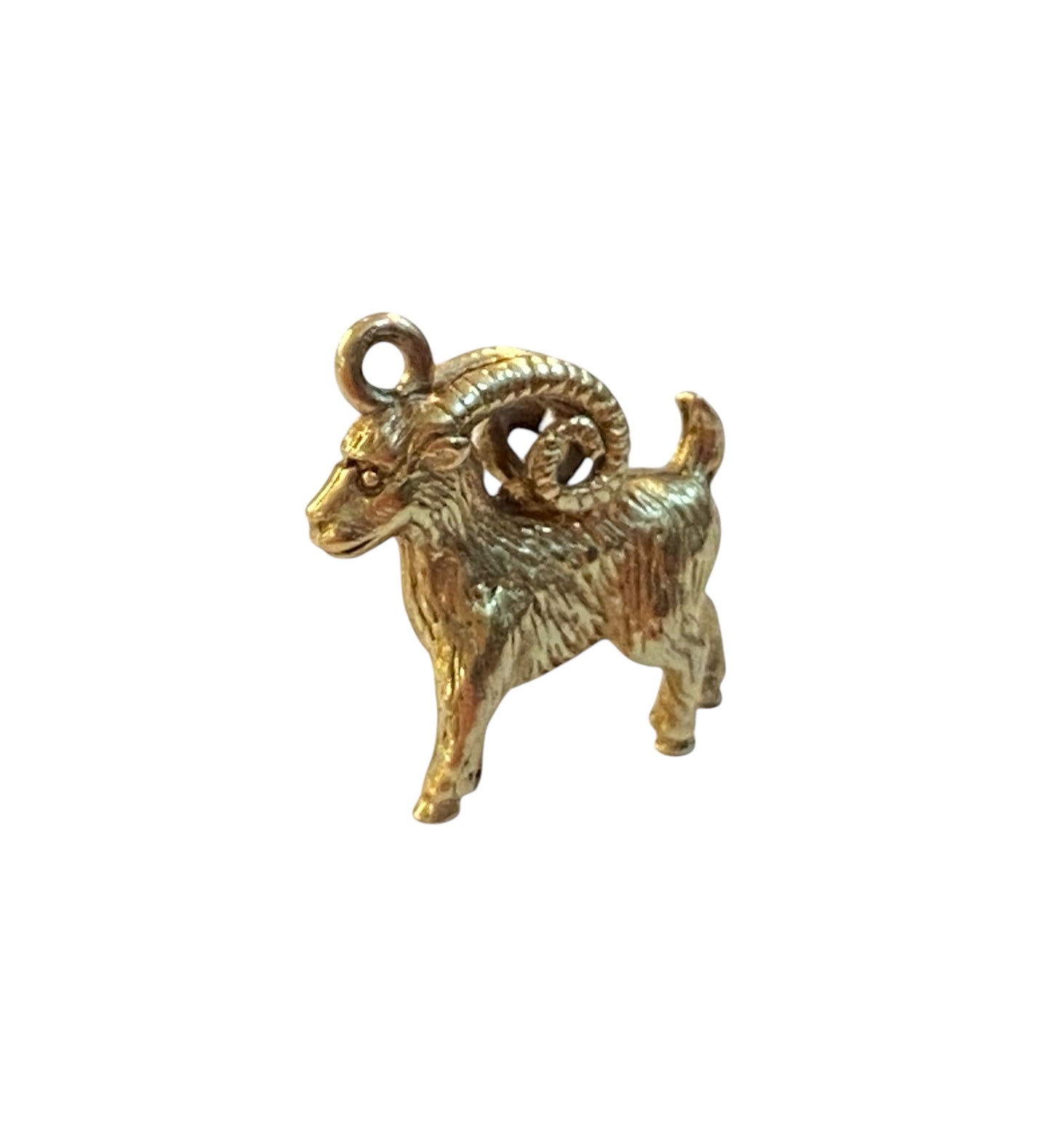 9ct vintage ram charm, Aries charm, circa 1959