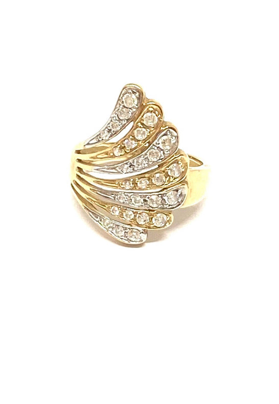 9ct vintage cocktail ring yellow gold size M 1/2