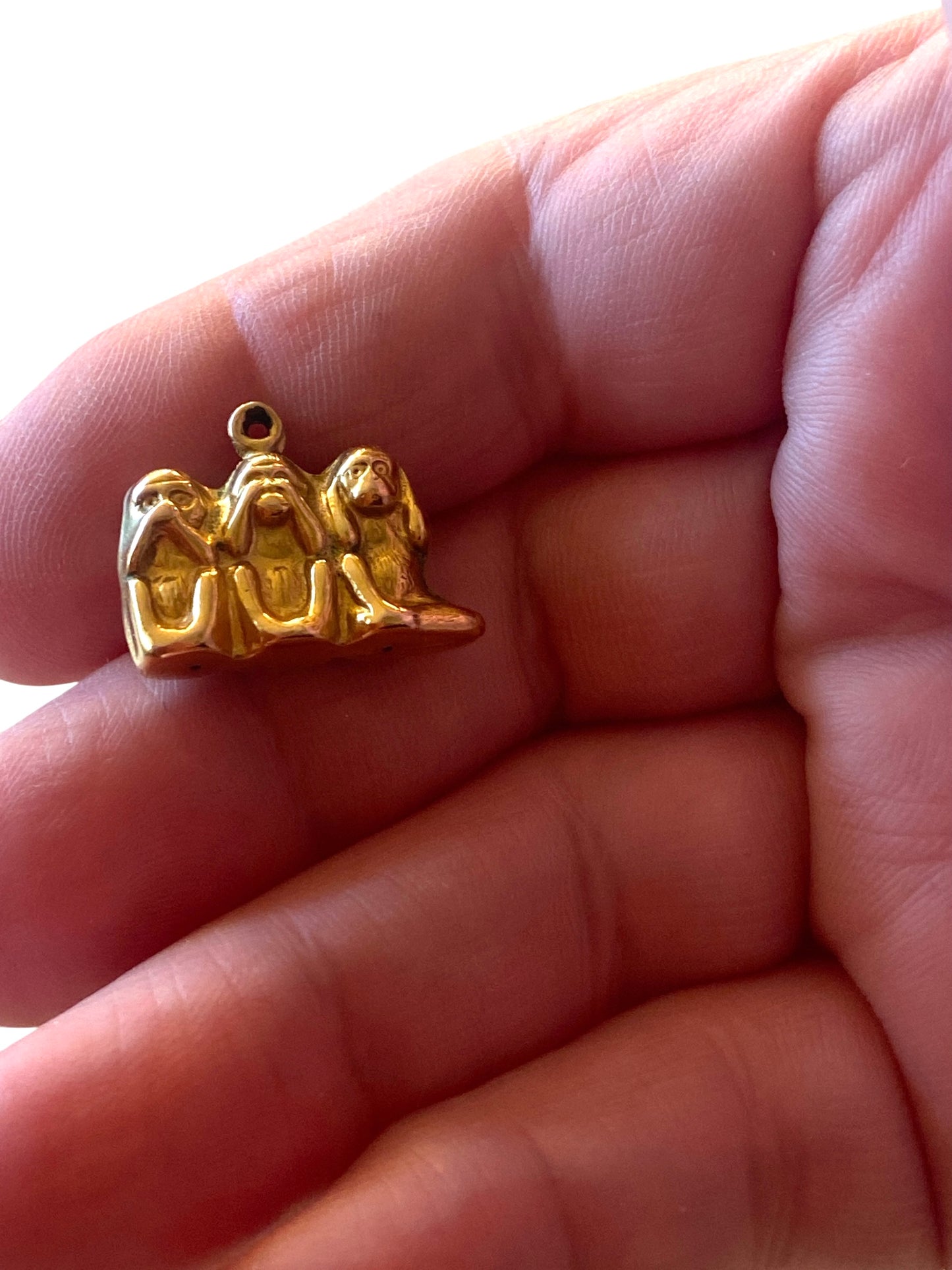 9ct three wise monkeys charm by Georg jensen, circa 1978