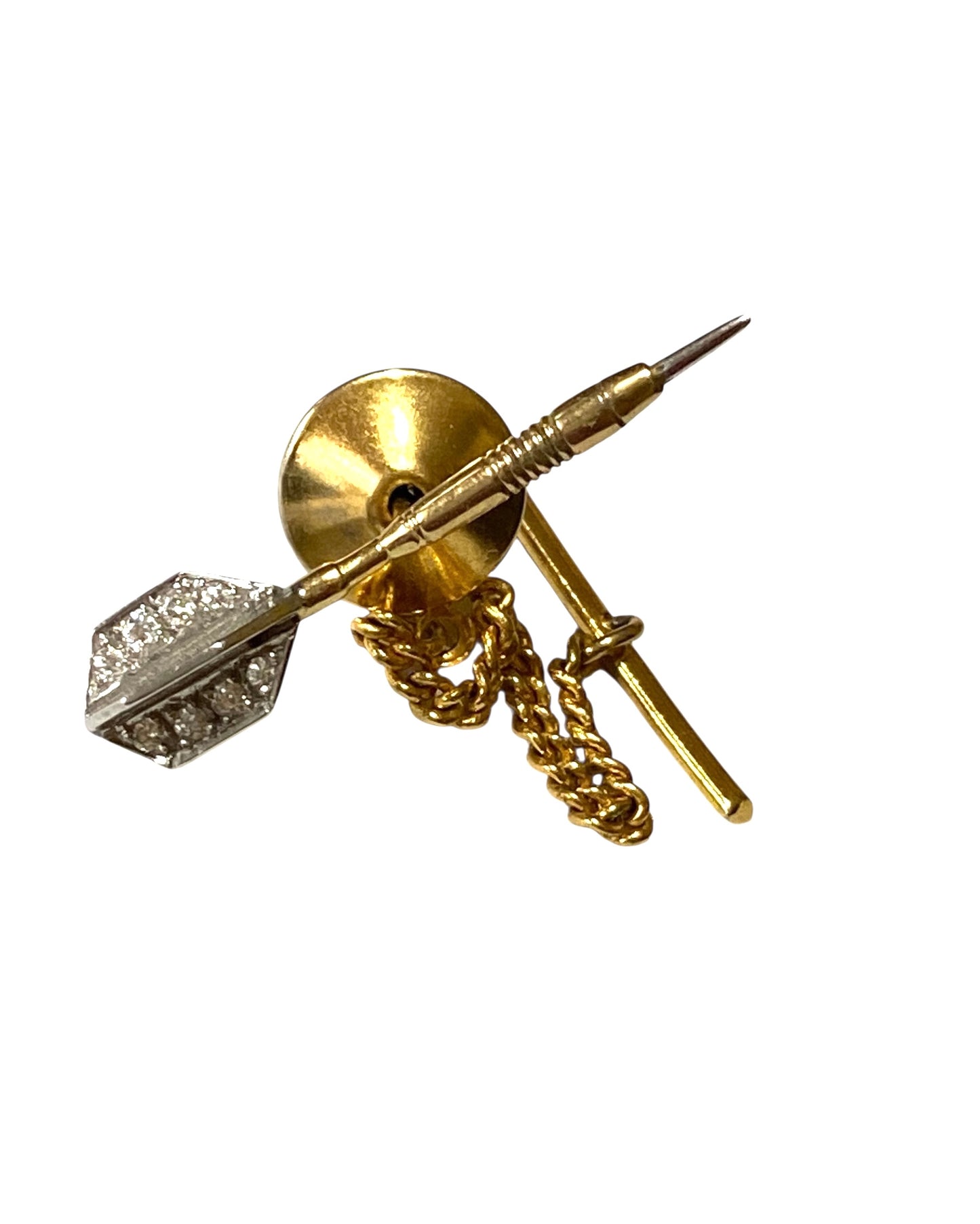9ct vintage diamond dart tie pin. circa 1985