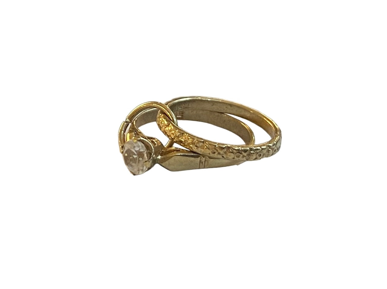 9ct vintage wedding ring charm circa London 1968 yellow gold