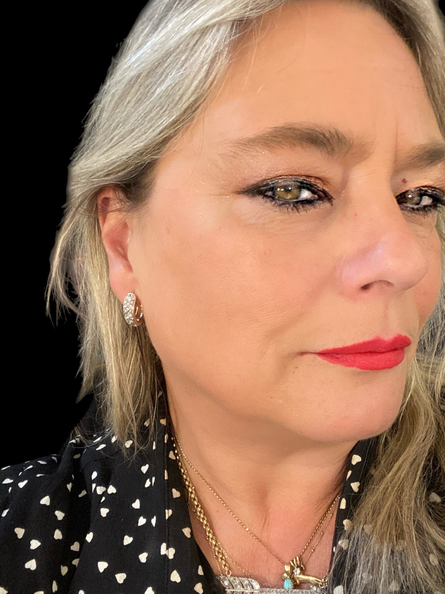 9ct simulated diamond hoop earrings