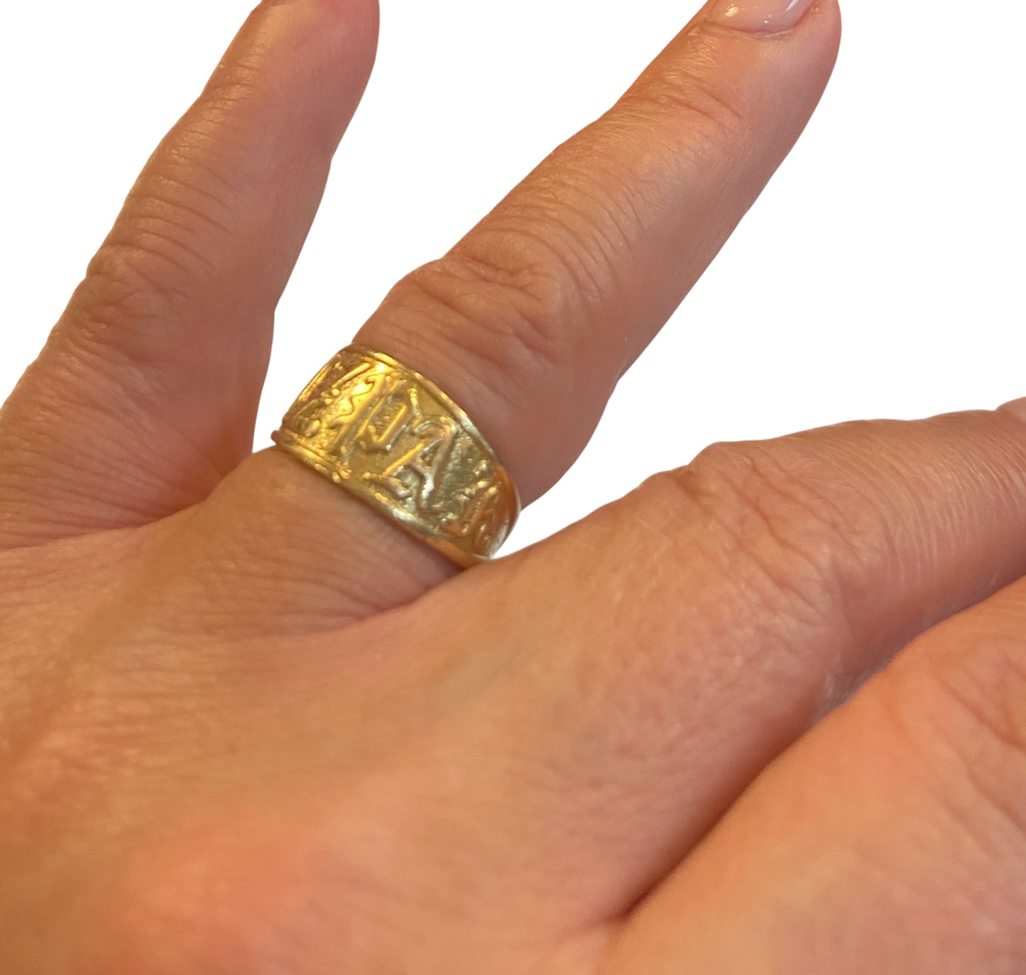 9ct pre owned Mizpah ring size L 3.8g