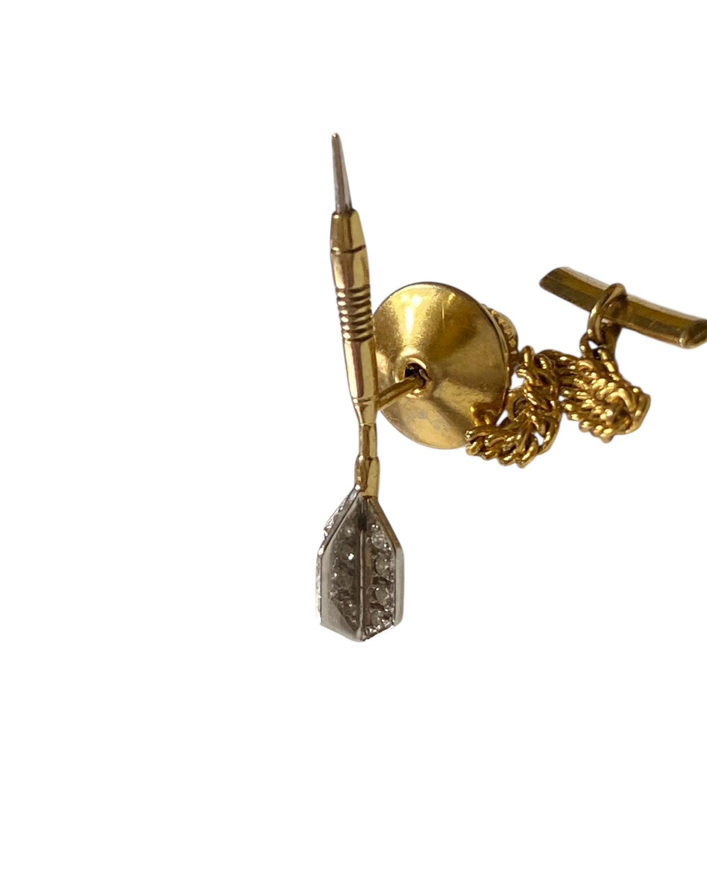 9ct vintage diamond dart tie pin. circa 1985