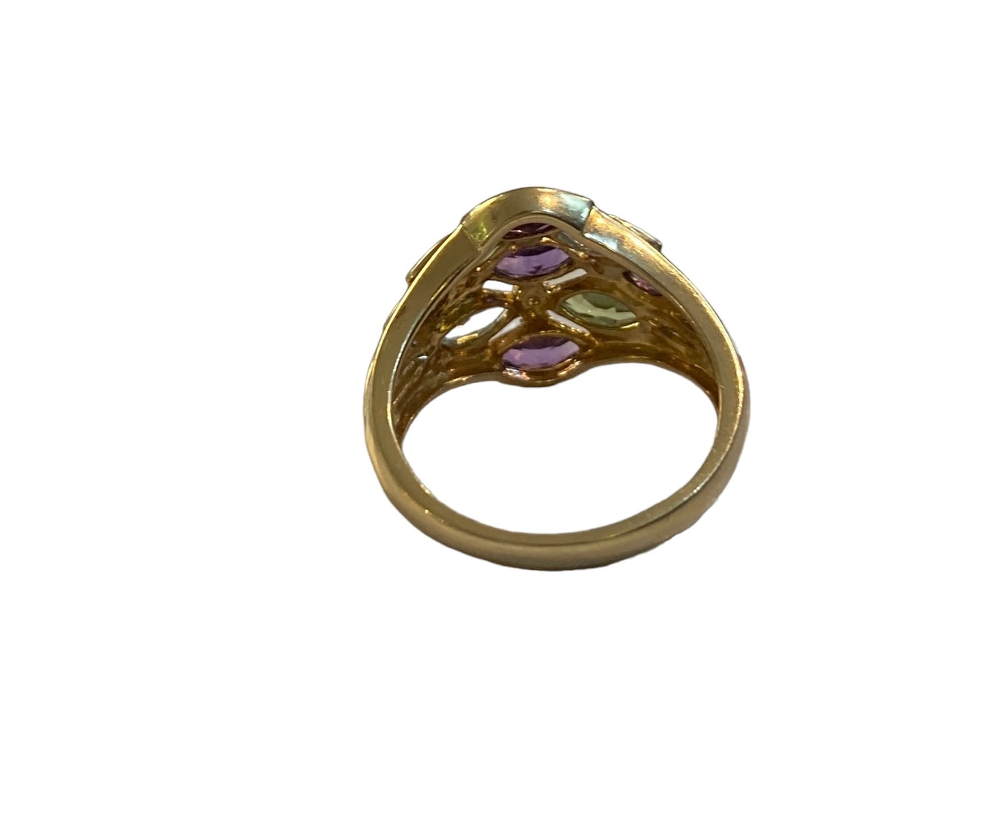 14ct 585 gold multi gemstone ring size Q