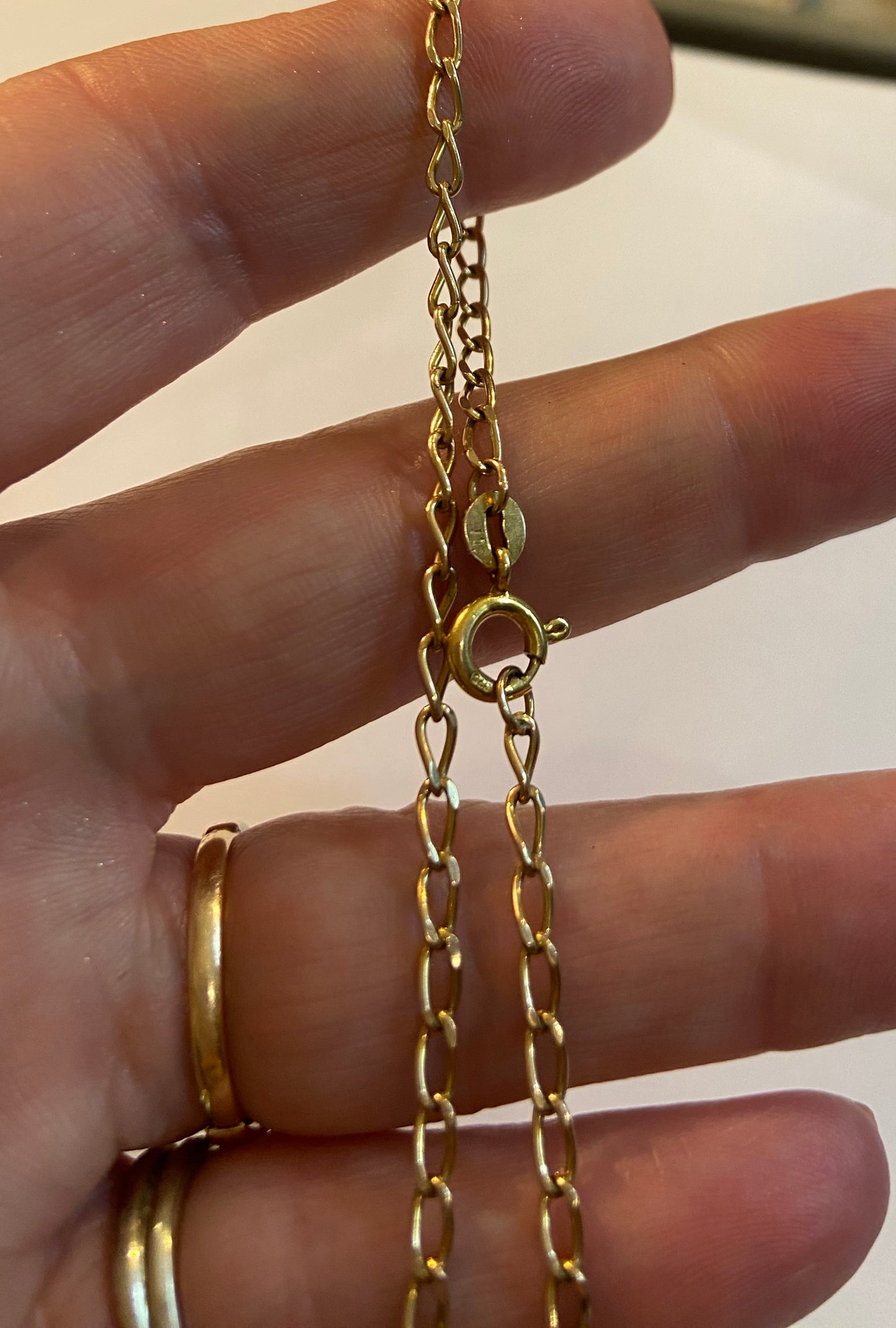 9ct vintage curb link chain 21 inches long 6.2g