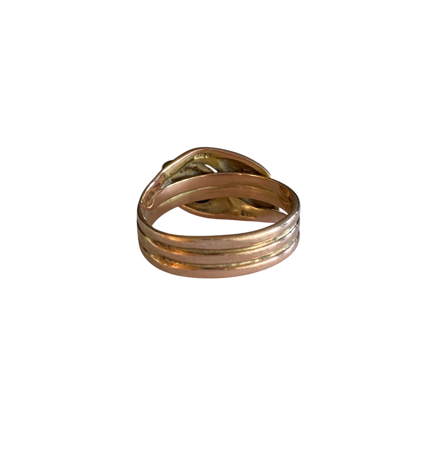 9ct antique double headed snake ring chester 1915 ring size Z 1/2