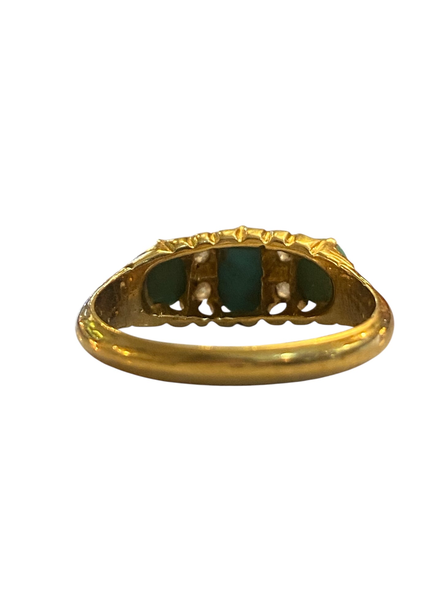 18ct antique turquoise ring size N 1/2 circa 1901