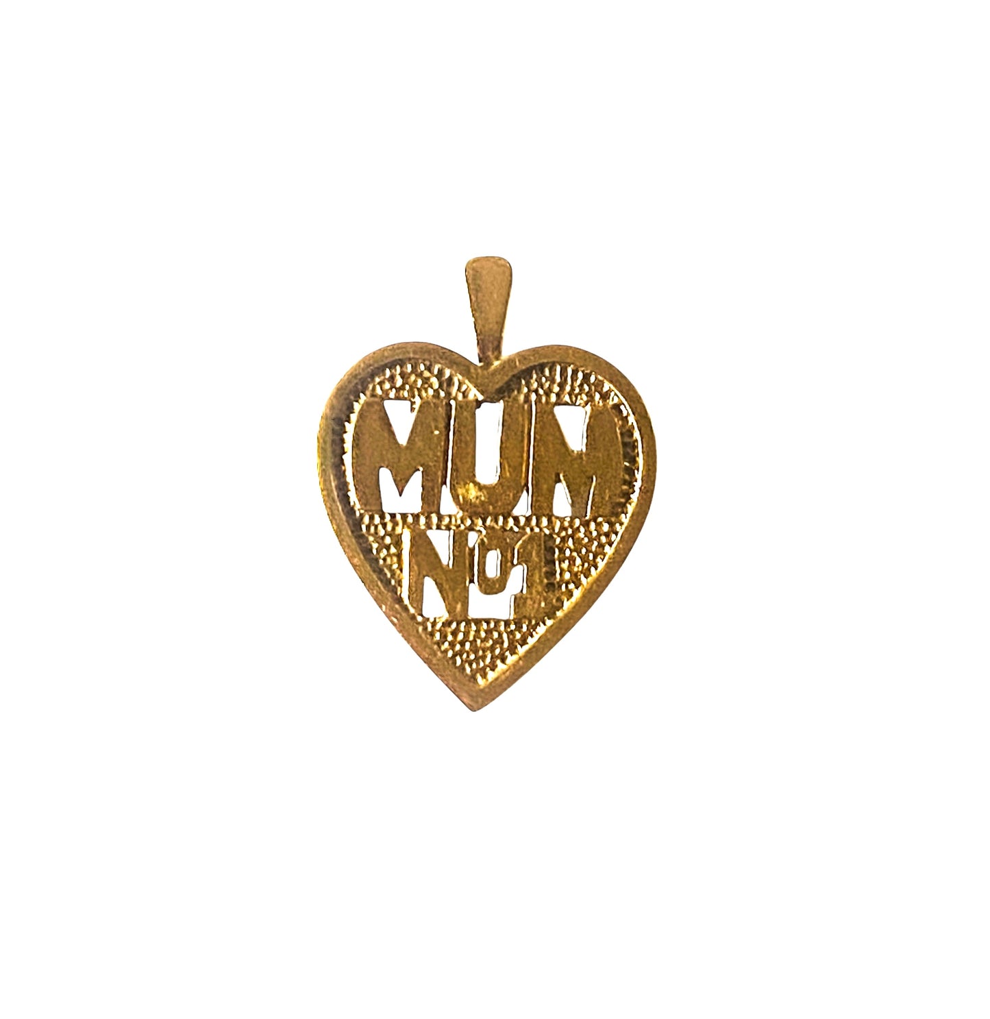 9ct No 1 mum pendant charm in a heart
