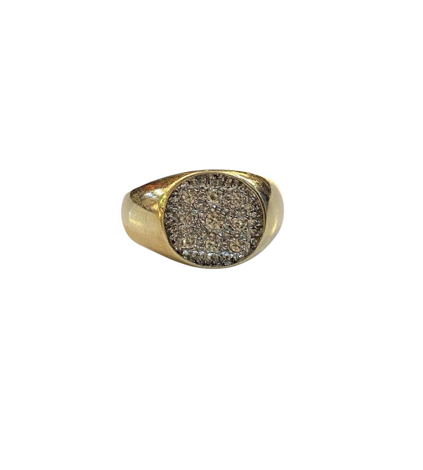 9ct vintage diamond signet ring ring size P. circa 1981