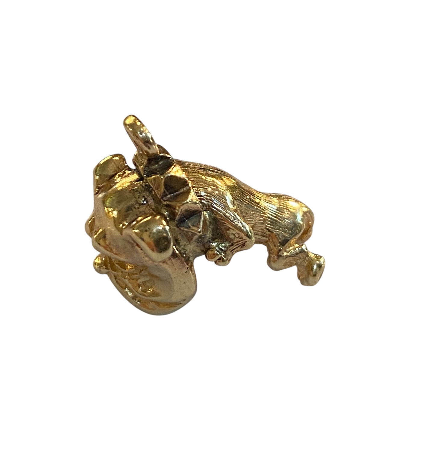 9ct vintaged solid bulldog charm / pendant .