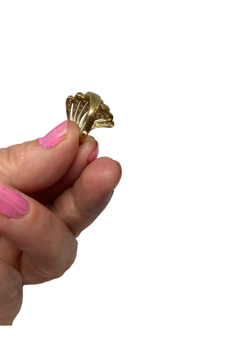 9ct vintage cocktail ring yellow gold size M 1/2