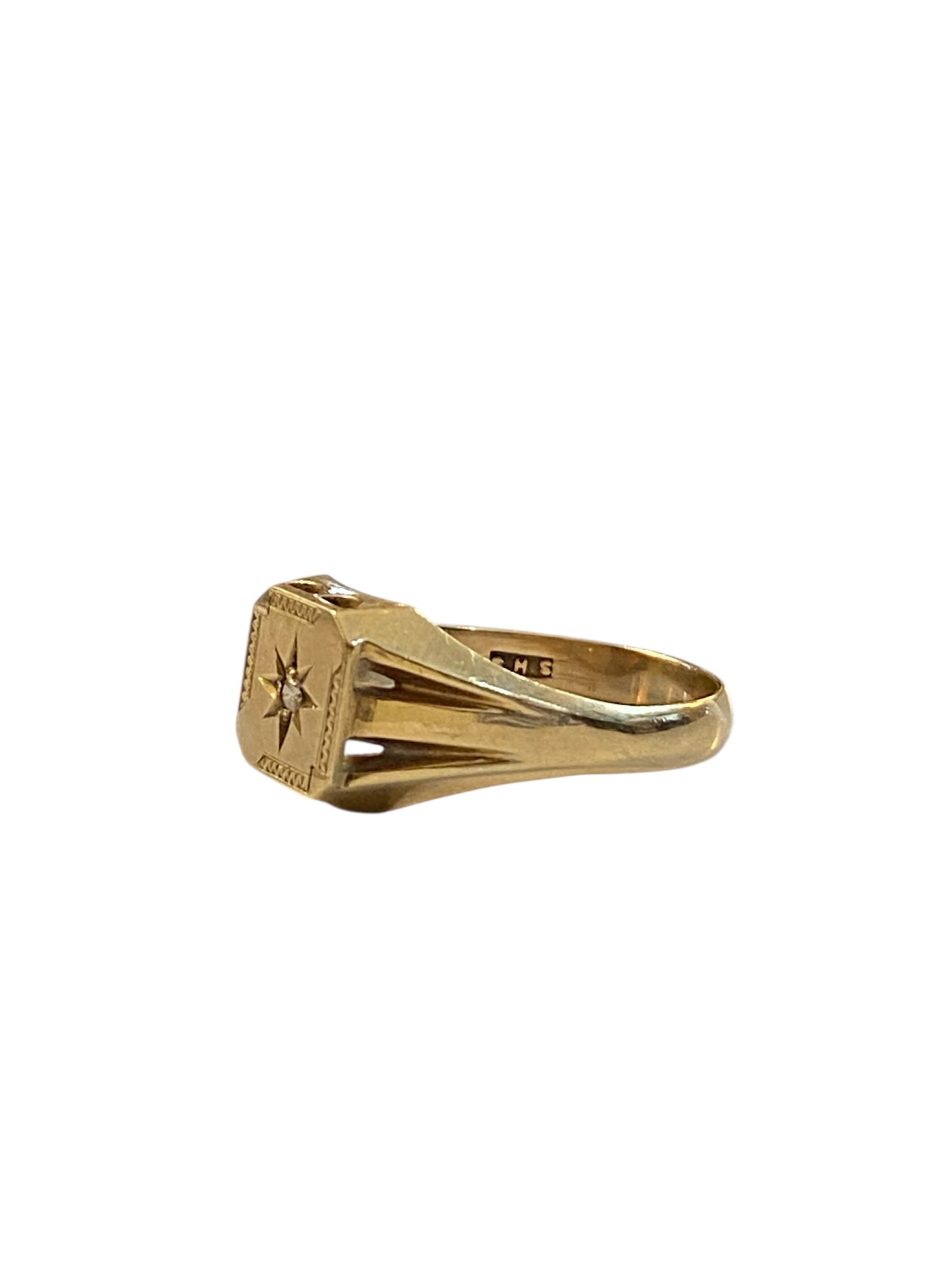 9ct vintage signet ring circa 1956 ring size V