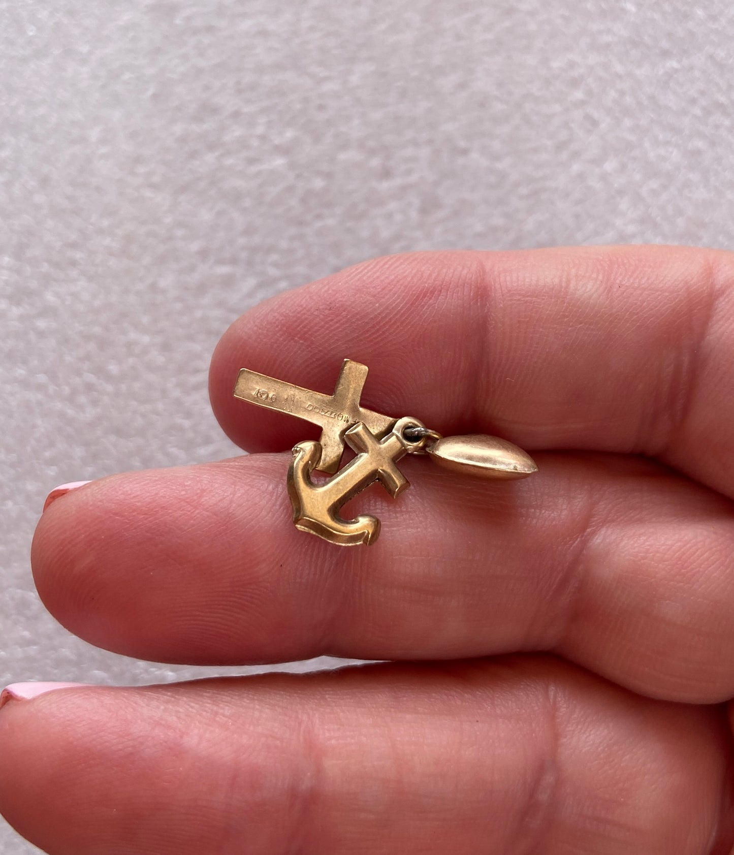 9ct vintage faith hope and charity charm. by FM
