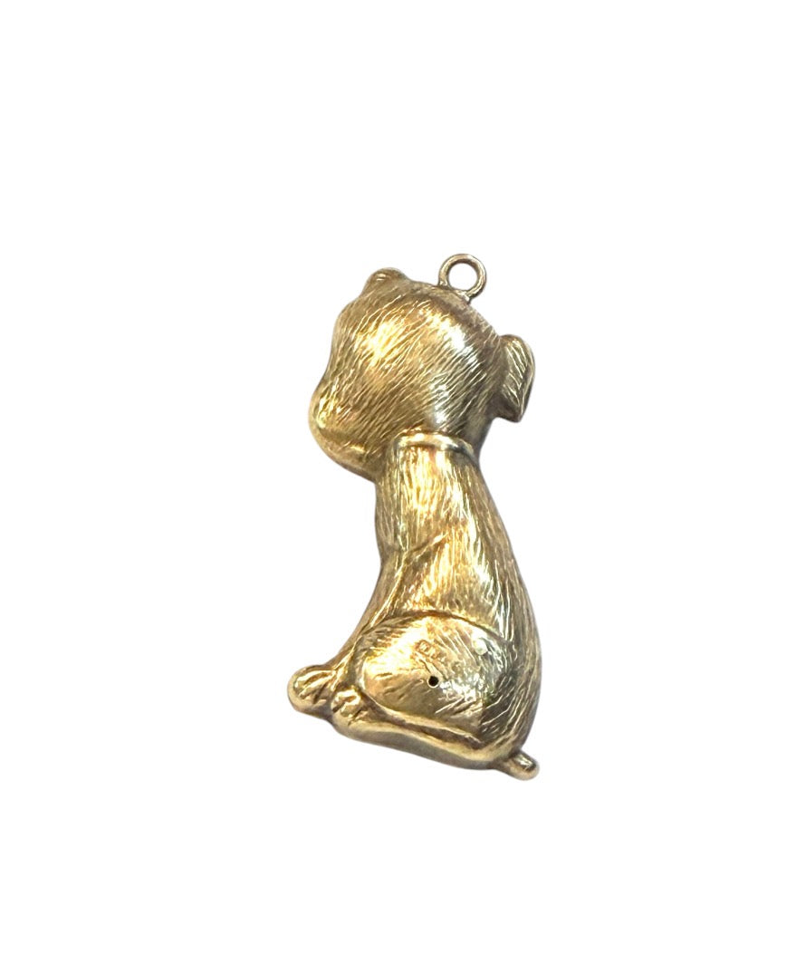 9ct vintage puppy dog charm crica 1965 1.43g