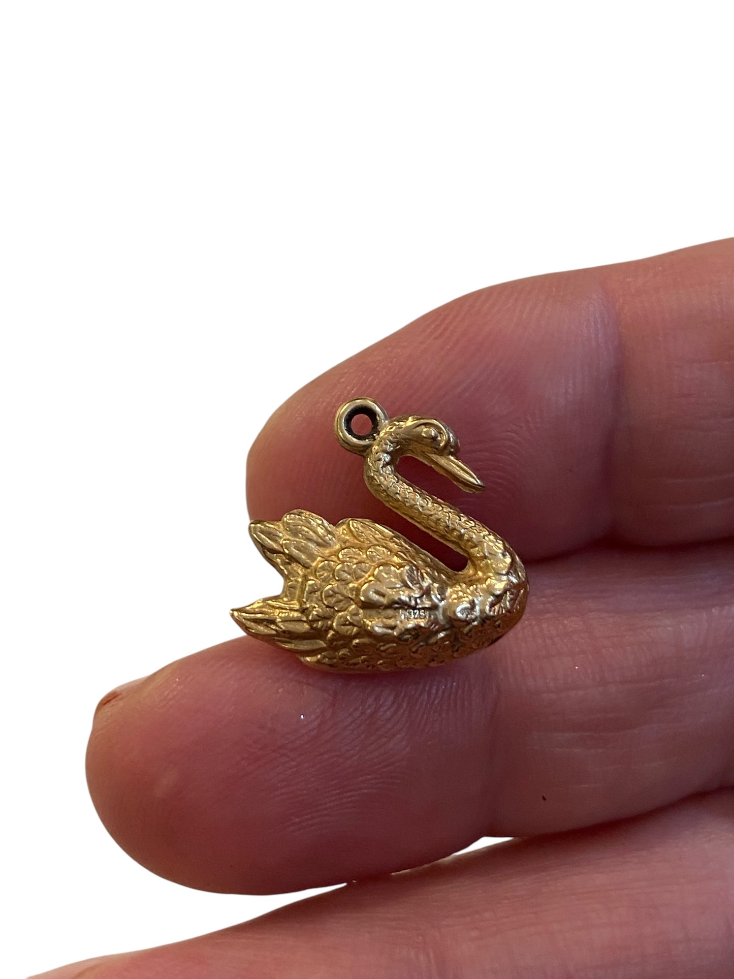 9ct vintage hollow swan charm by WHC