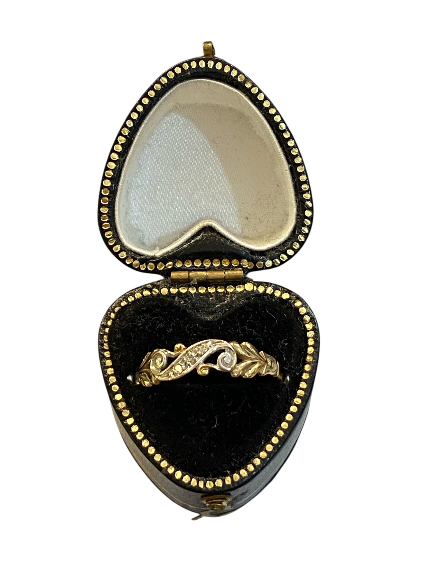 9ct vintage diamond ring, stacking ring size R circa 1989